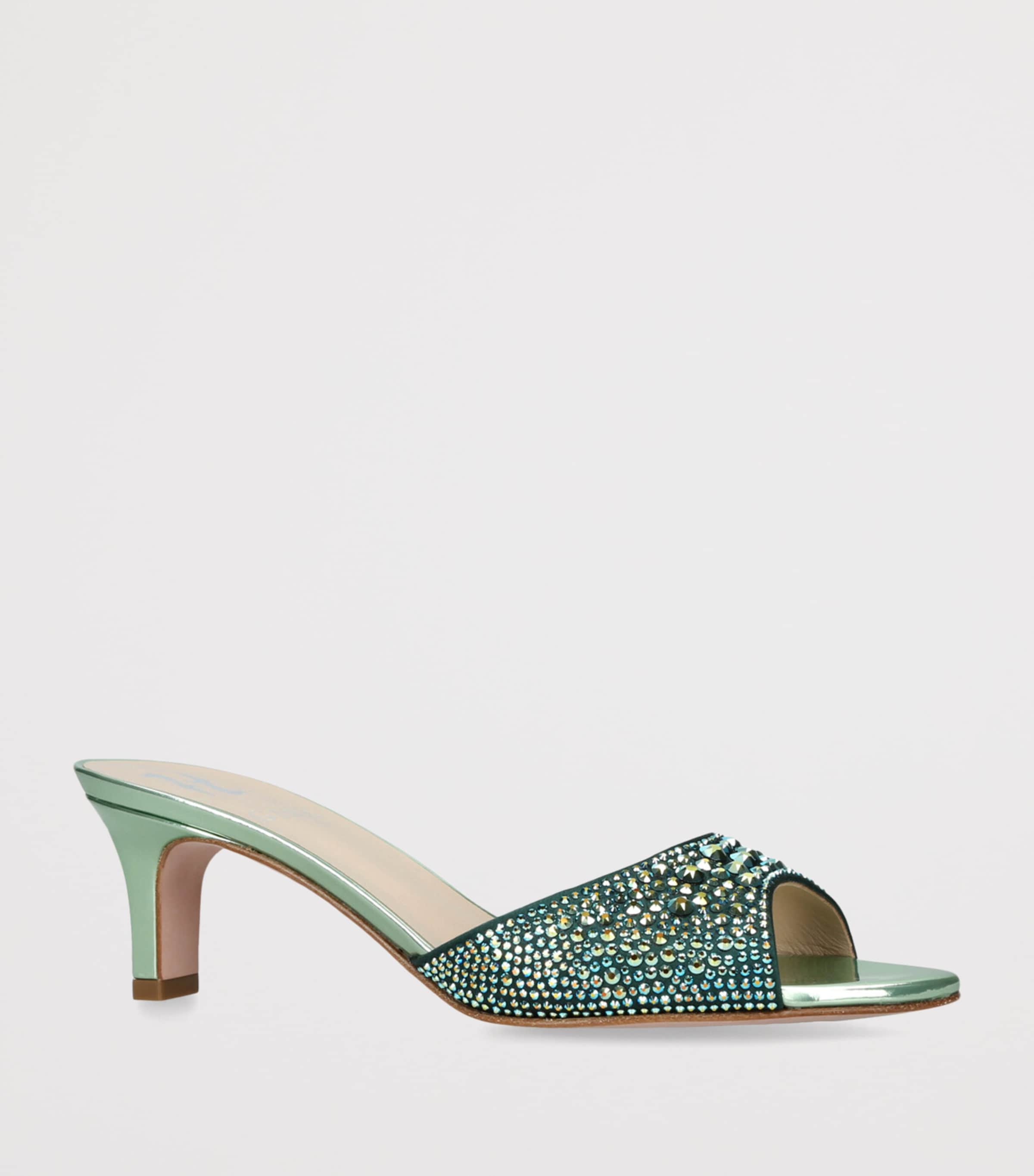 Crystal Comet Mules 50 PALE GREEN Image 3