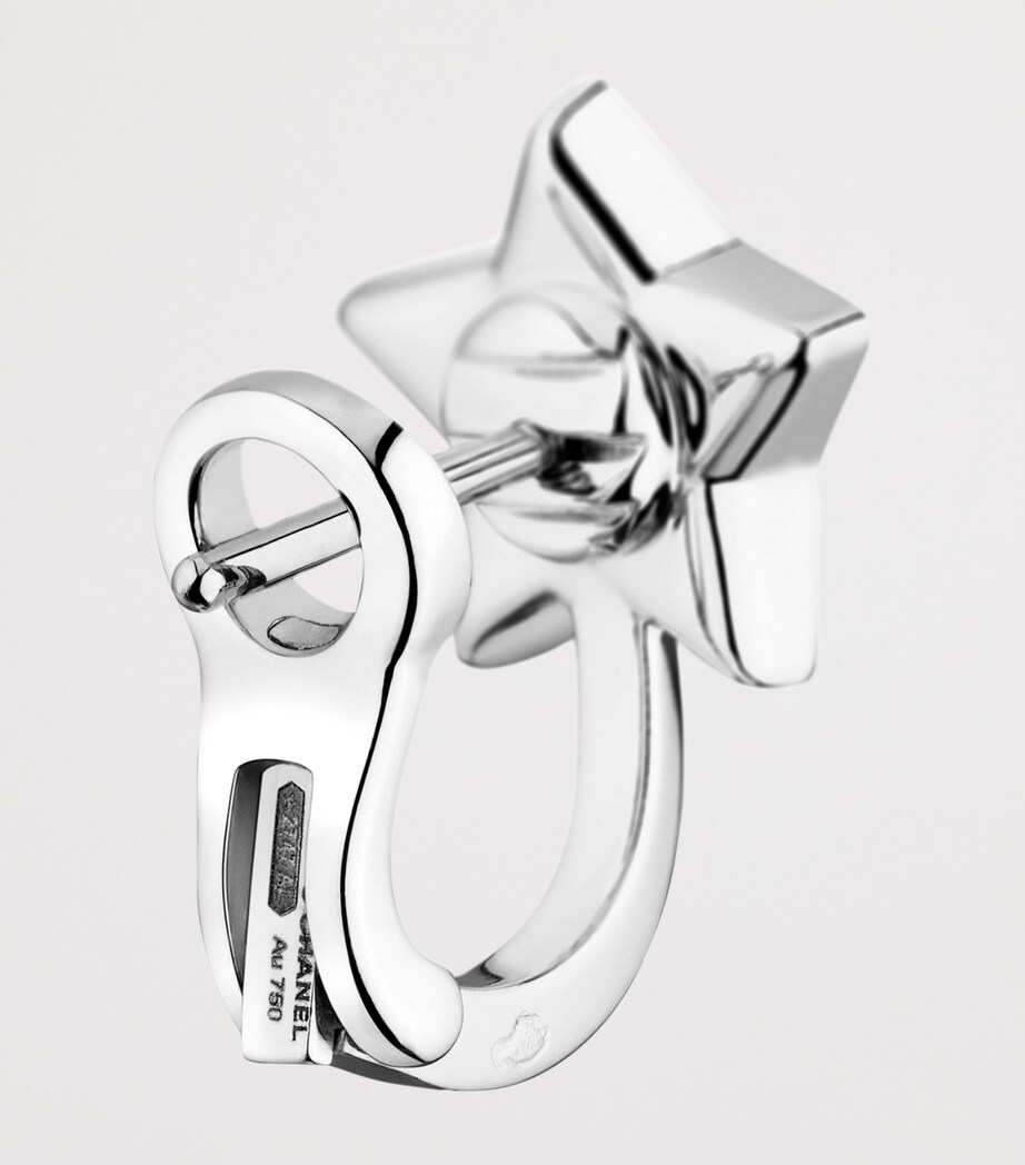 White Gold and Diamond Comète Chevron Asymmetric Earrings WHITE Image 3