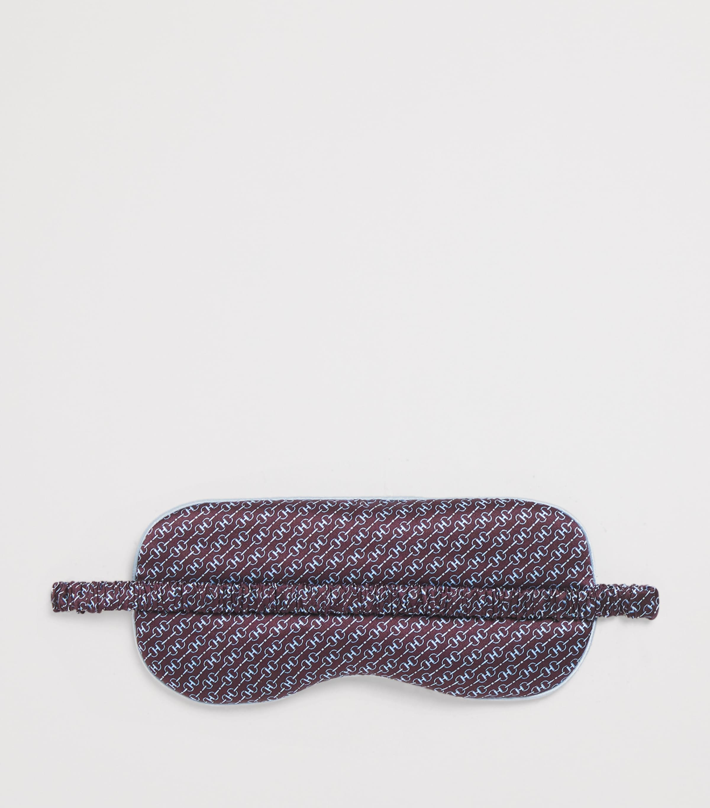 Silk Snaffle Print Sleep Mask BURGUNDY Image 3