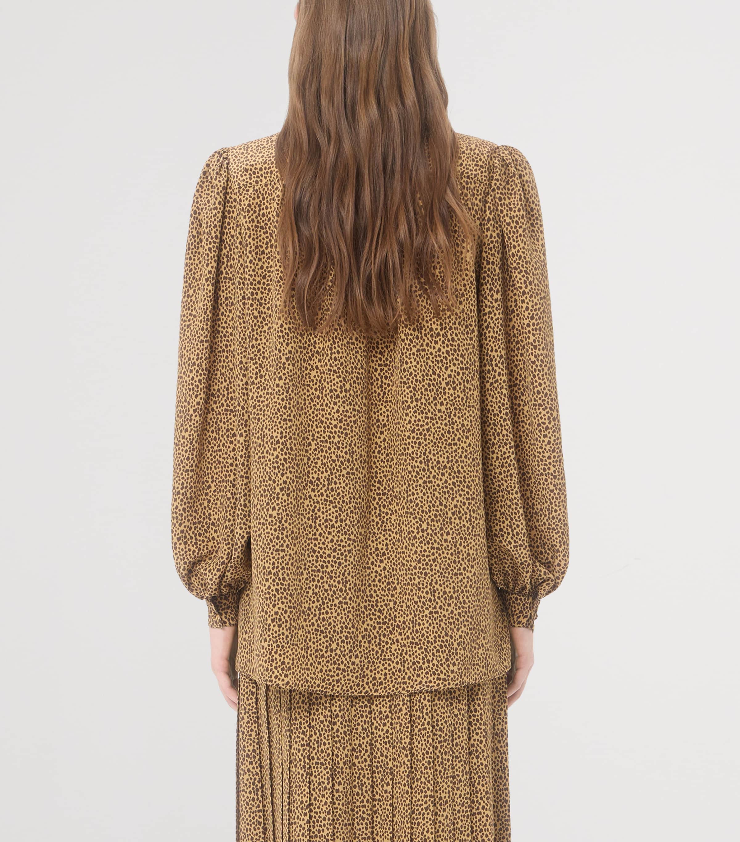 Valentino Womens Silk Cheetah-Print Shirt Image 5