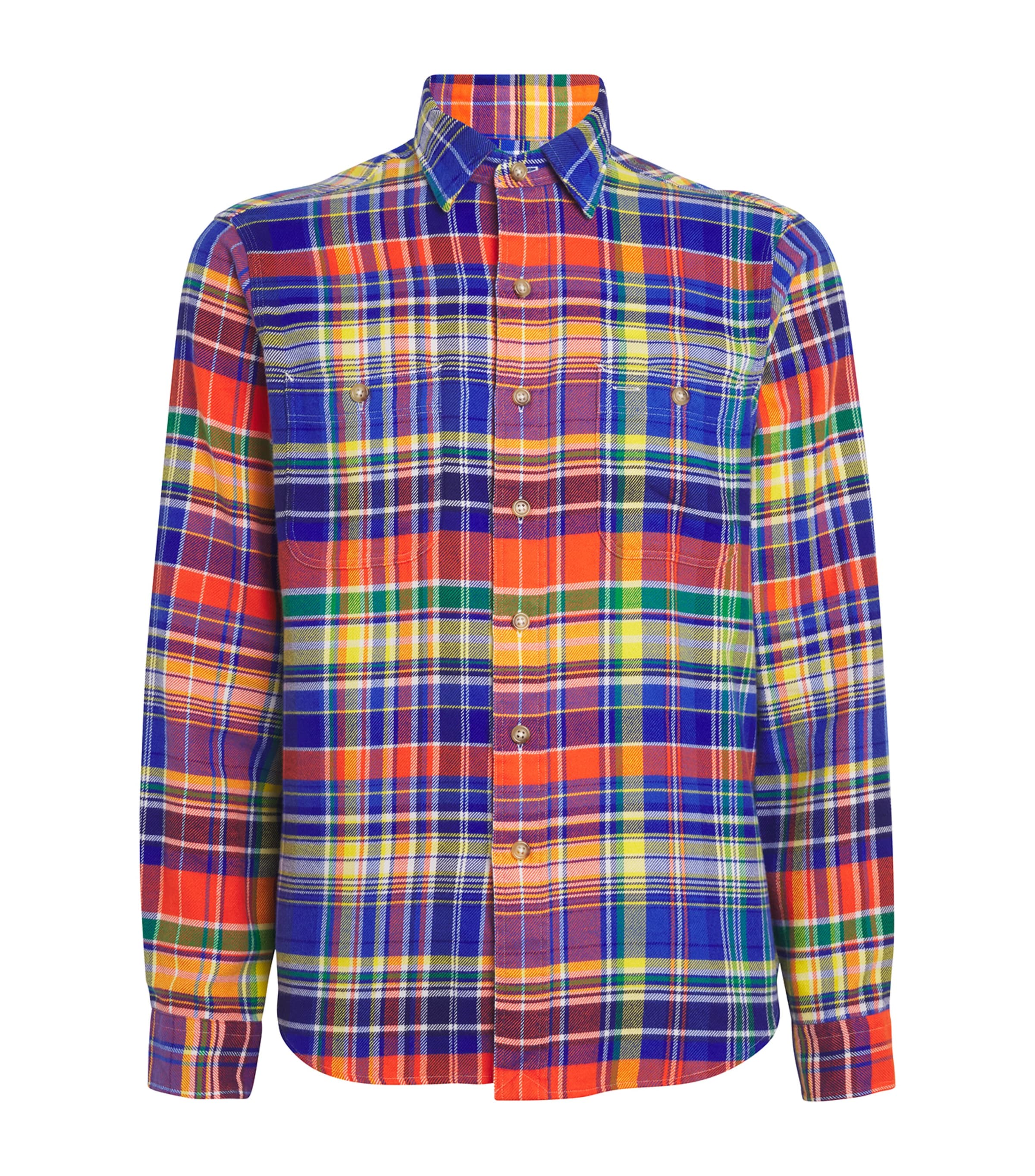 Polo Ralph Lauren Brushed Cotton Tartan Shirt In Orange