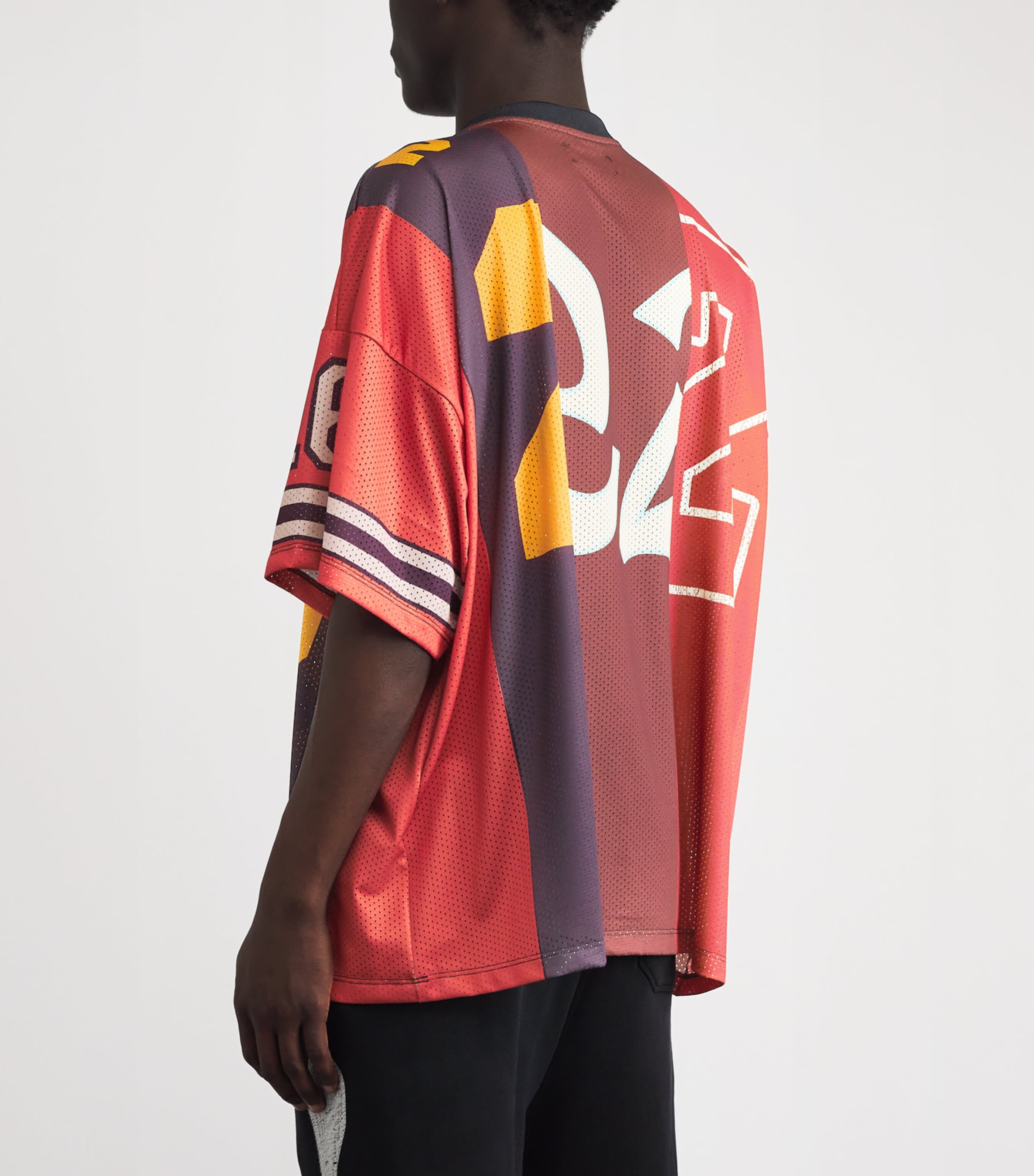 AMIRI Red Mesh Spliced Oversized T-Shirt | Harrods UK