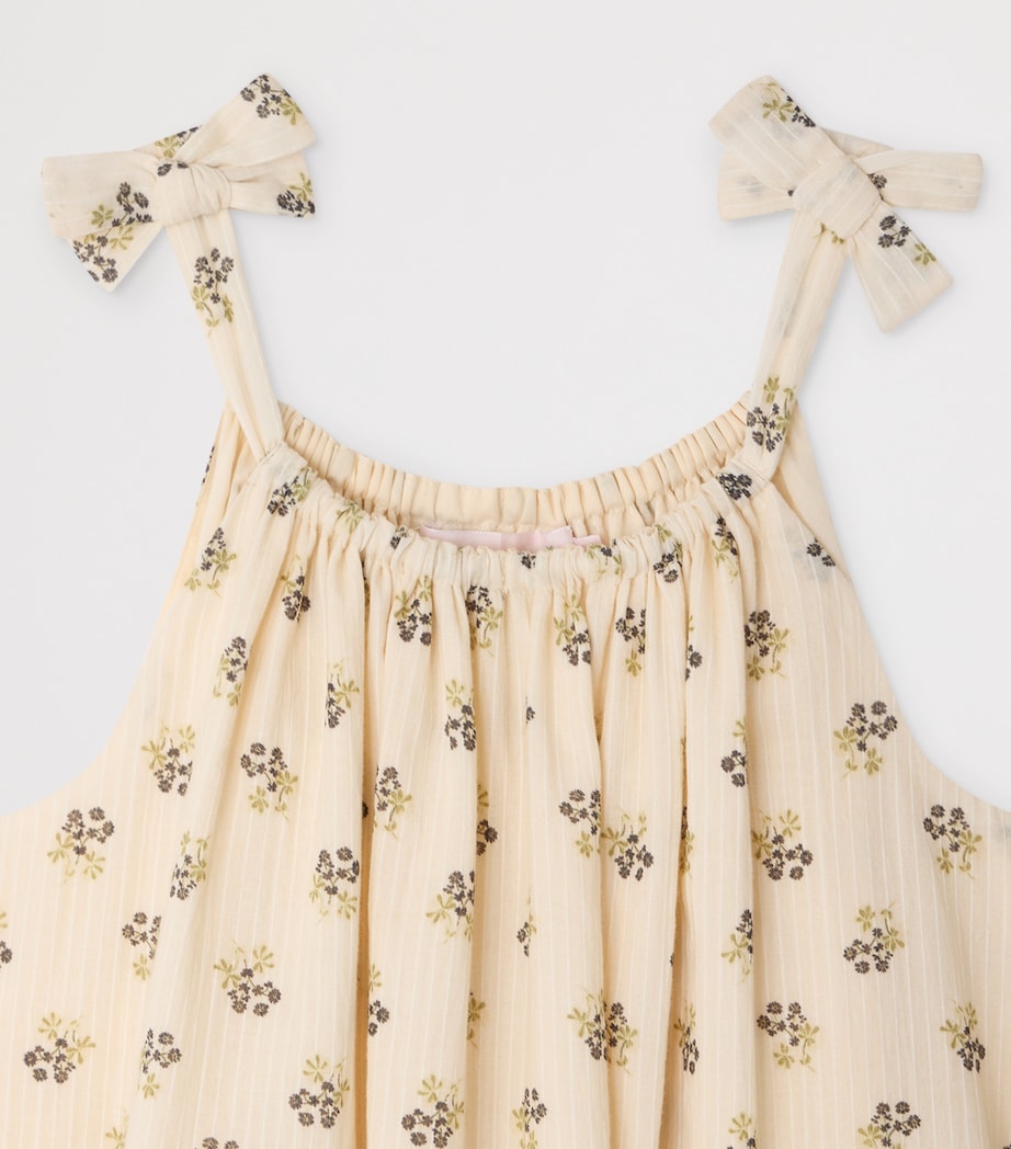 Bonpoint Cotton Floral Summer Dress (10-14 Years) Fleurs Ecru Image 3