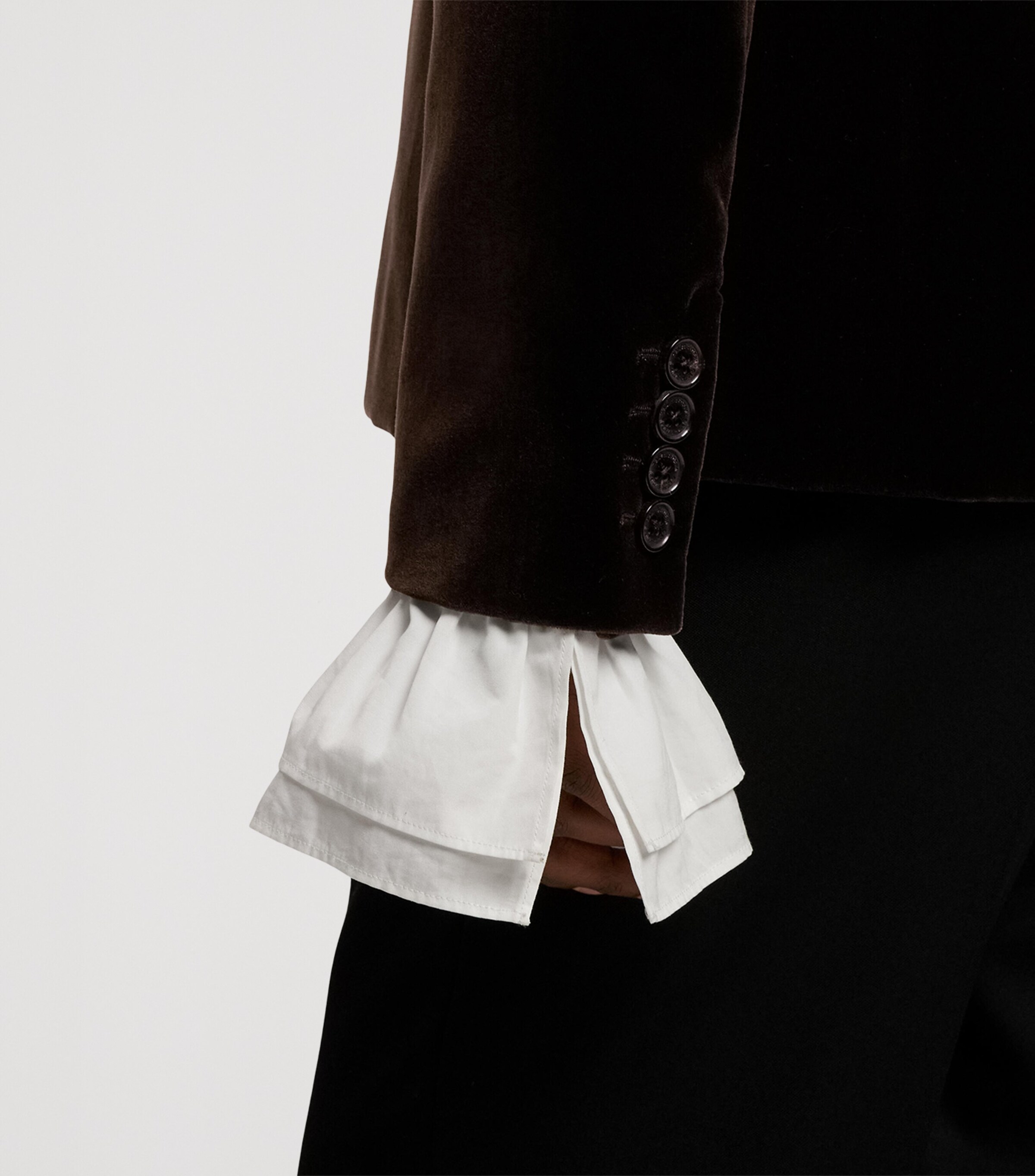 Cotton-Blend Velvet Parker Blazer DARK BROWN Image 4