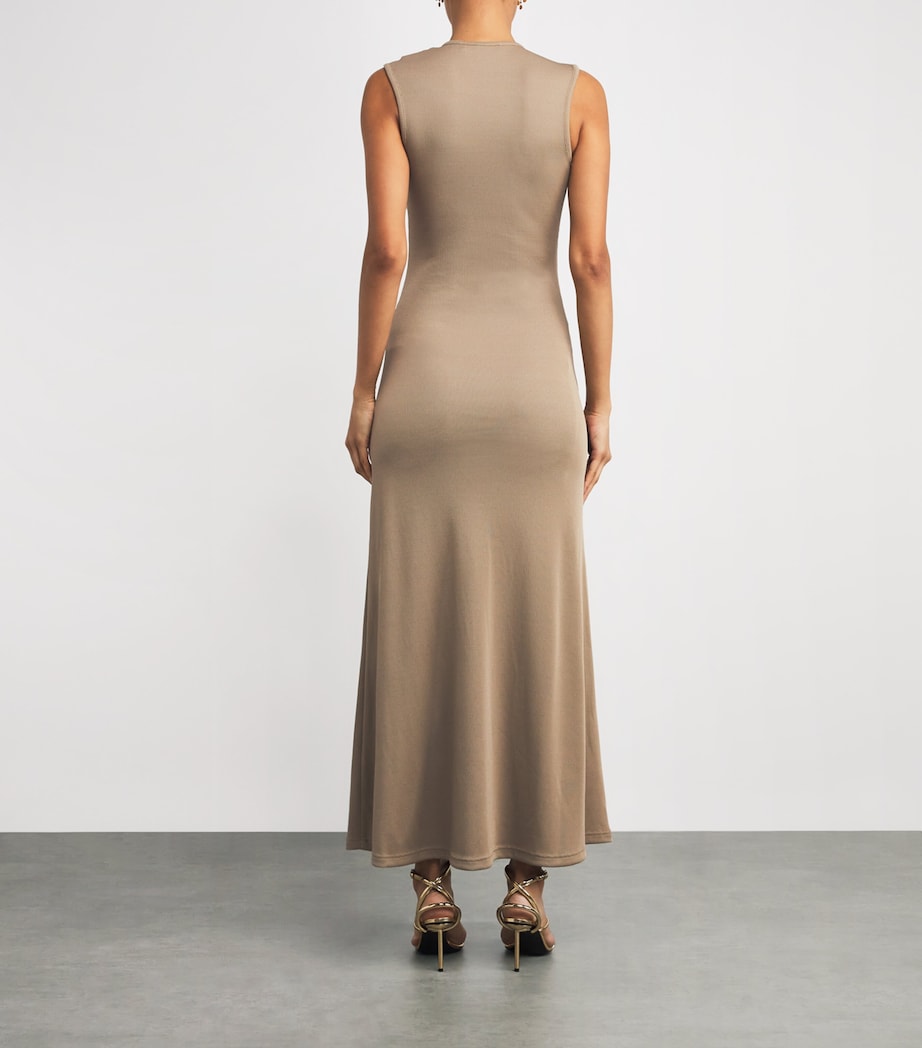 Mineral Stone-Detail Cut-Out Maxi Dress SAND Image 3