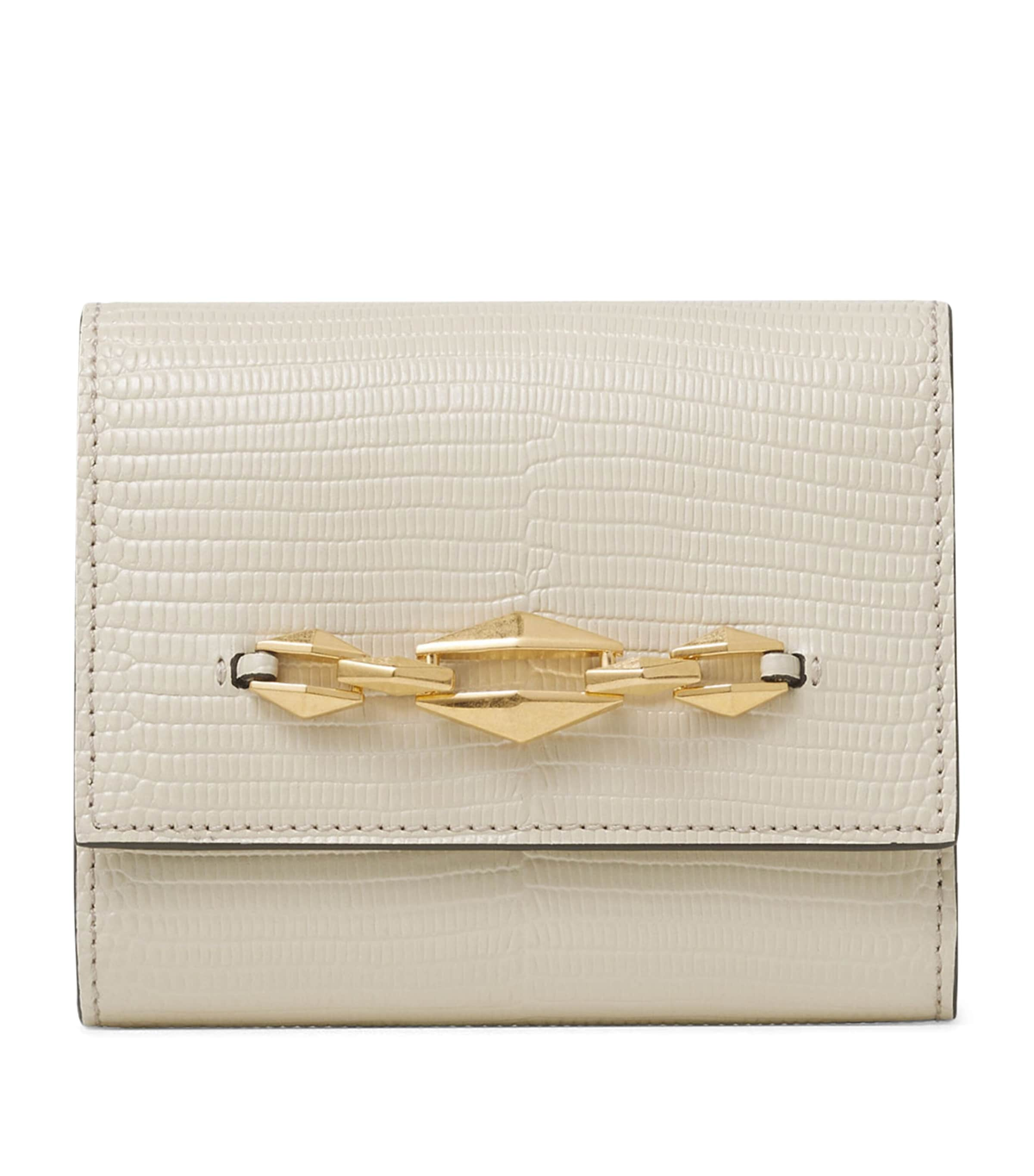 Jimmy Choo Croc-embossed Leather Marinda Wallet In Neutral