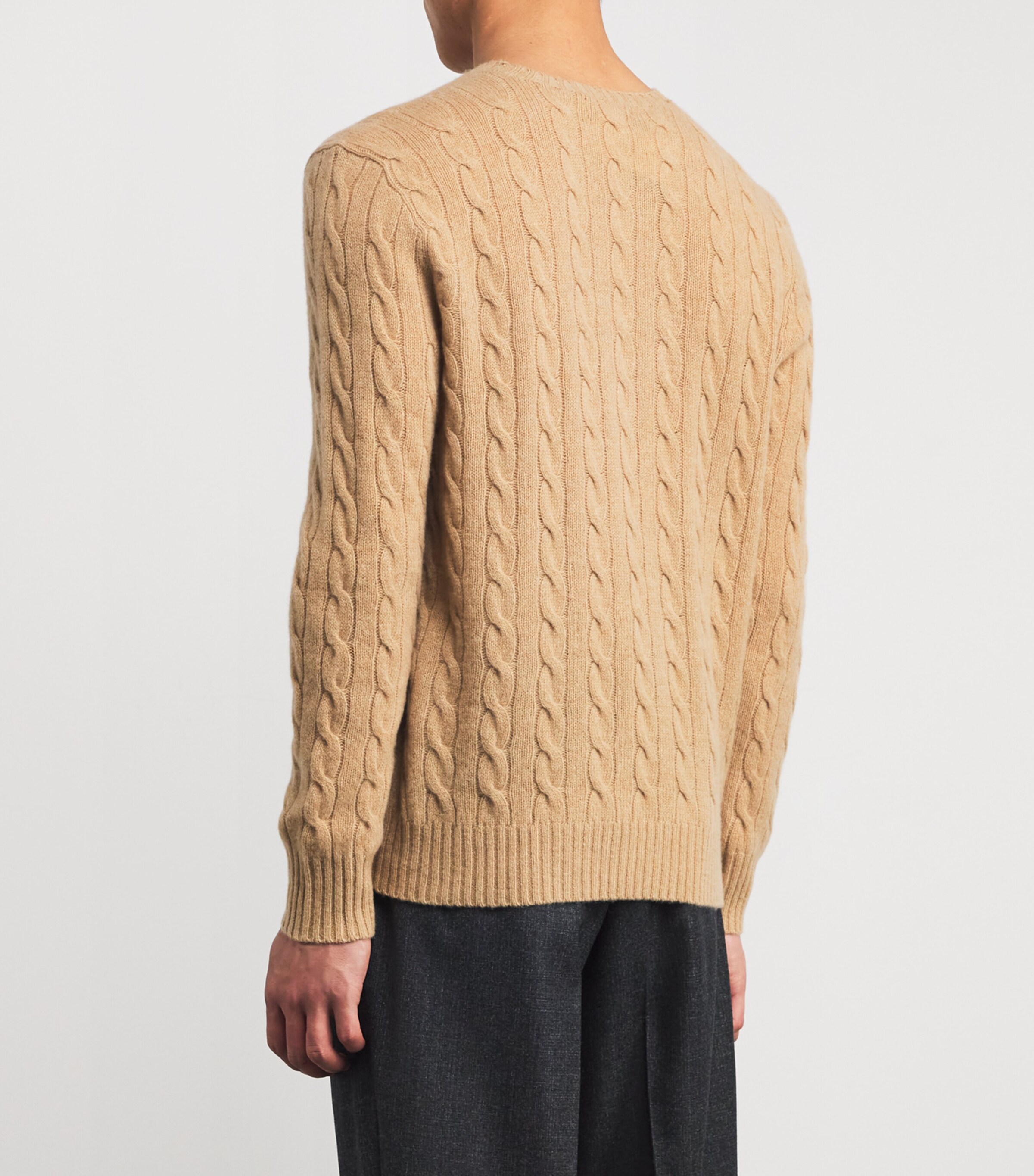 Wool-Cashmere Cable-Knit Sweater BROWN Image 4