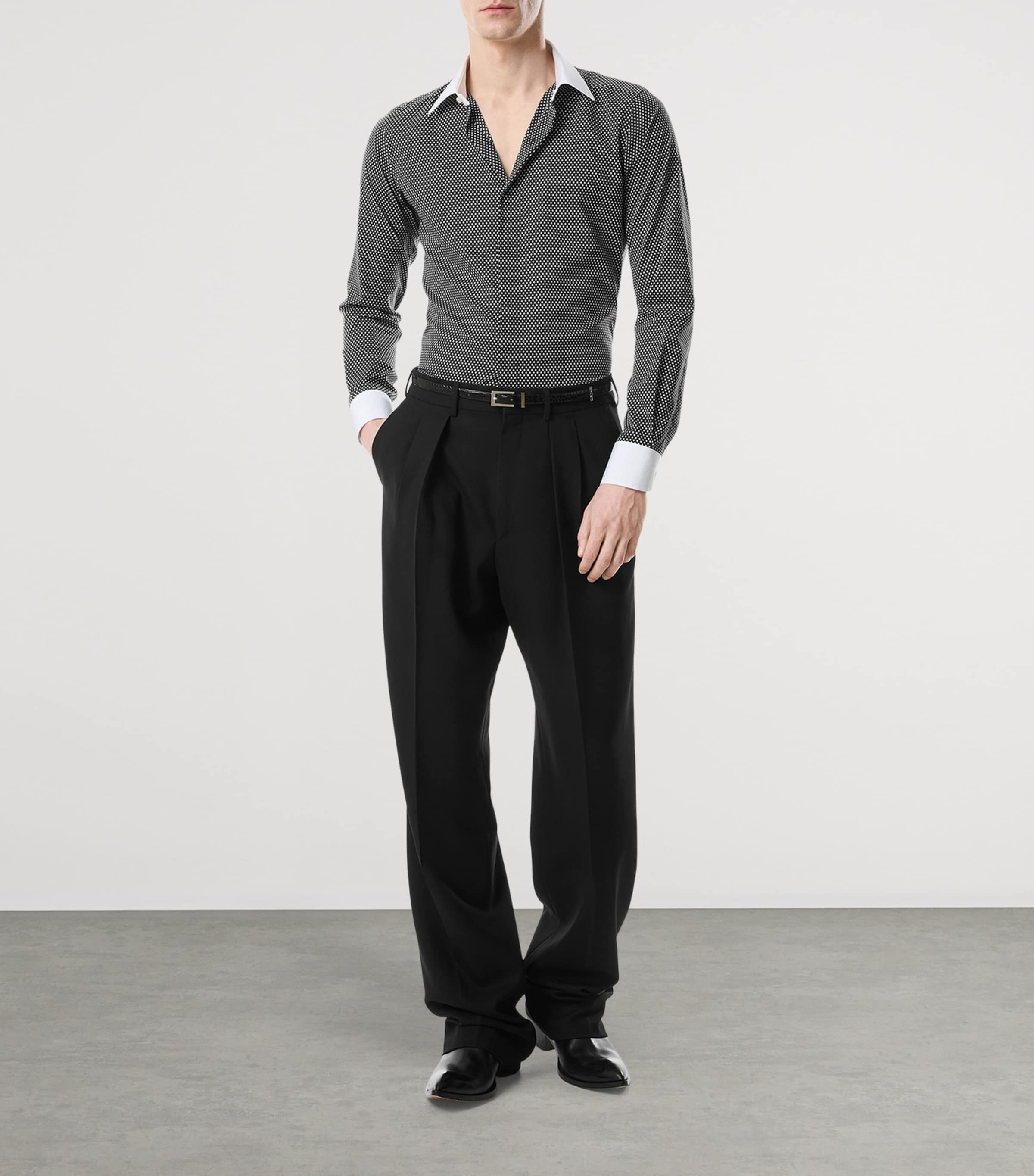 Cotton Contrast-Trim Shirt NWA Image 3