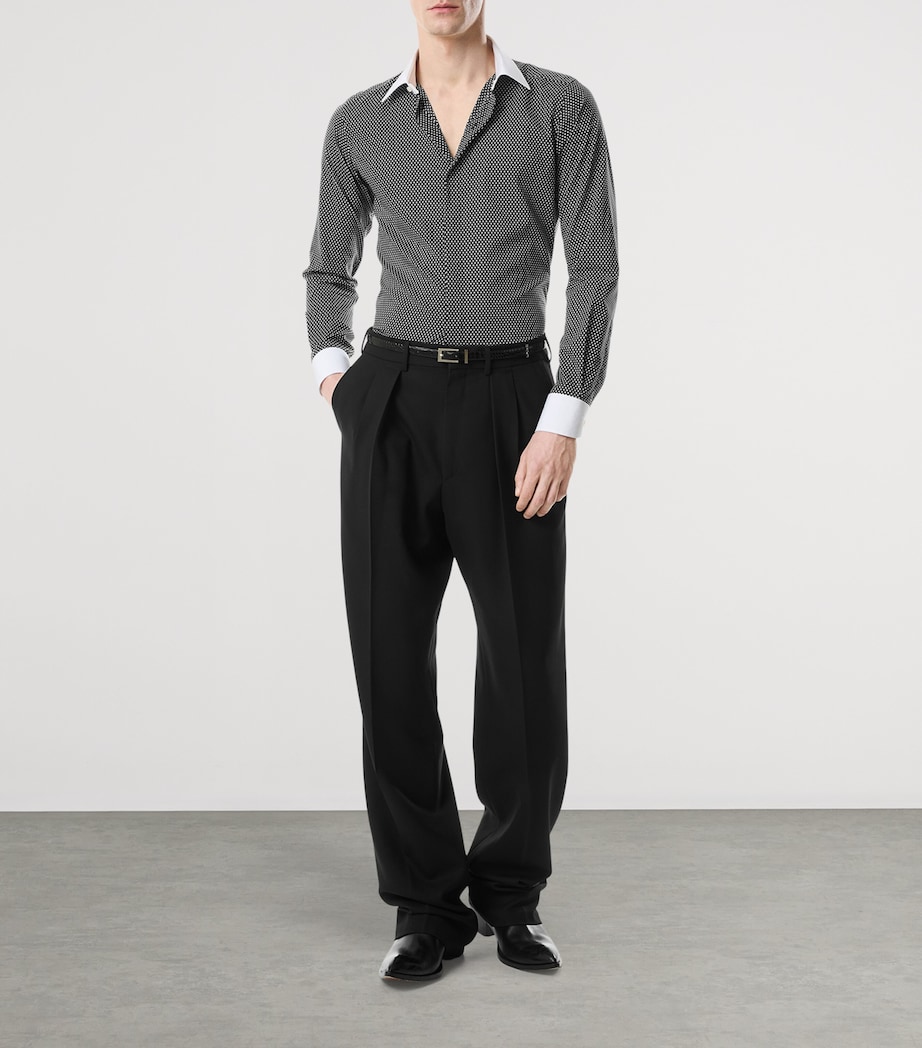 Cotton Contrast-Trim Shirt NWA Image 3