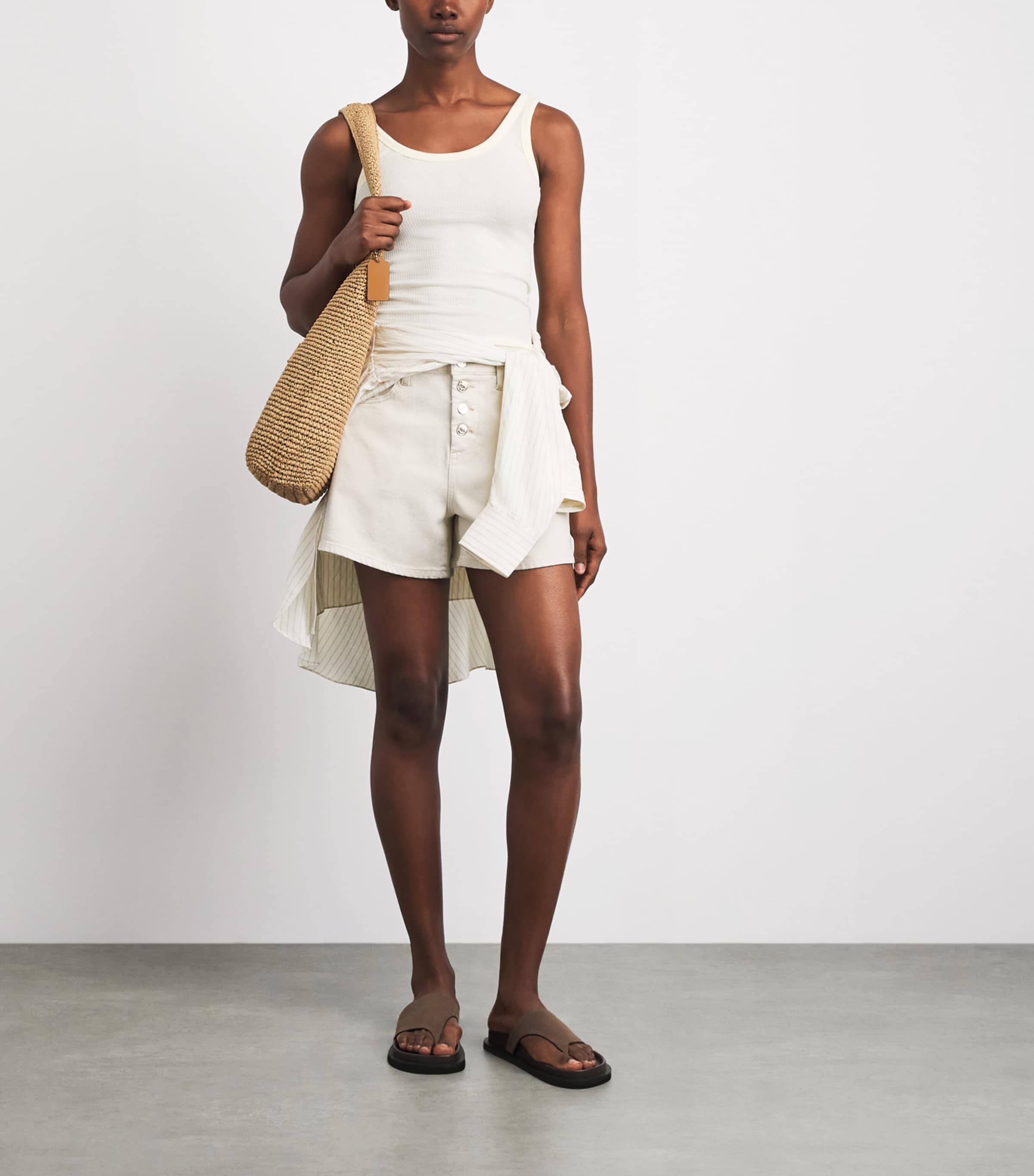 7 For All Mankind Womens Kori Denim Shorts Moondust Image 2