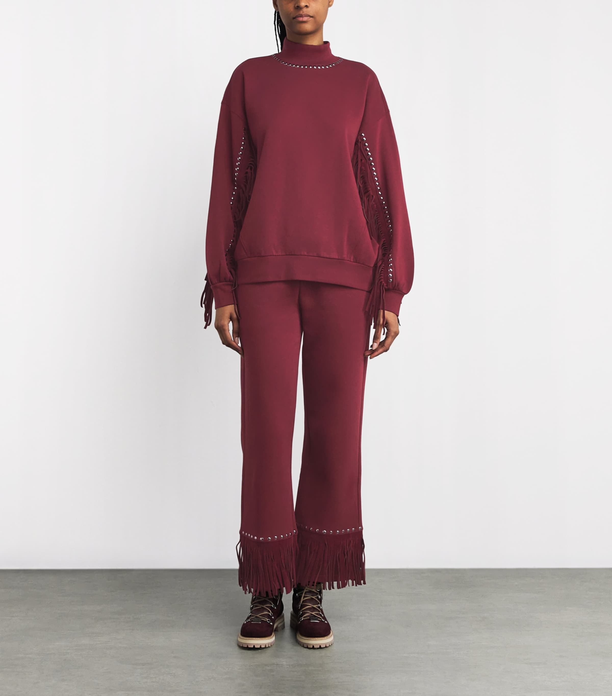 Organic Cotton-Blend Frenzy Sweatshirt 4748 VINO ROSSO Image 2