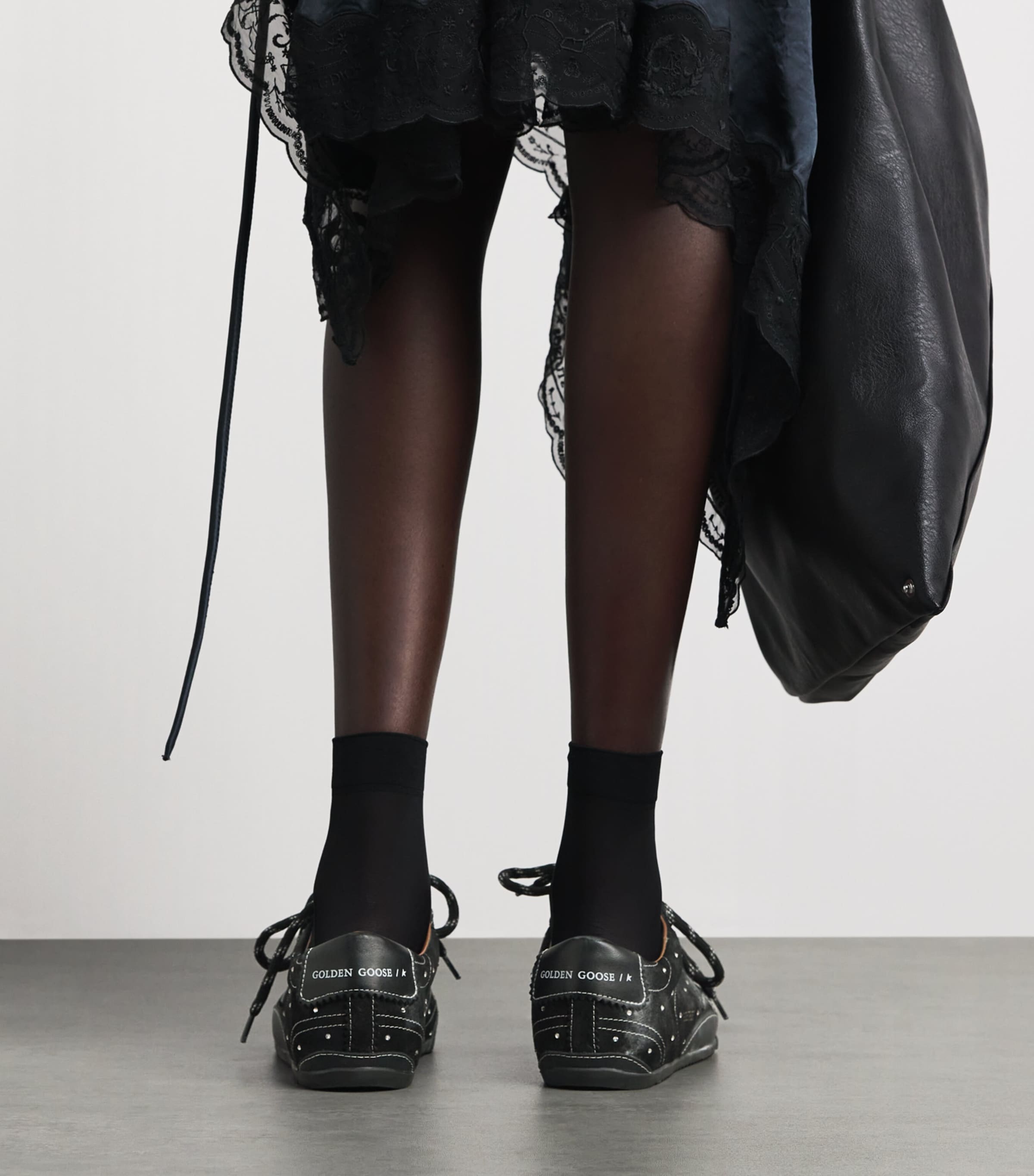 Golden Goose Suede Embellished True Star Sneakers Black Image 2