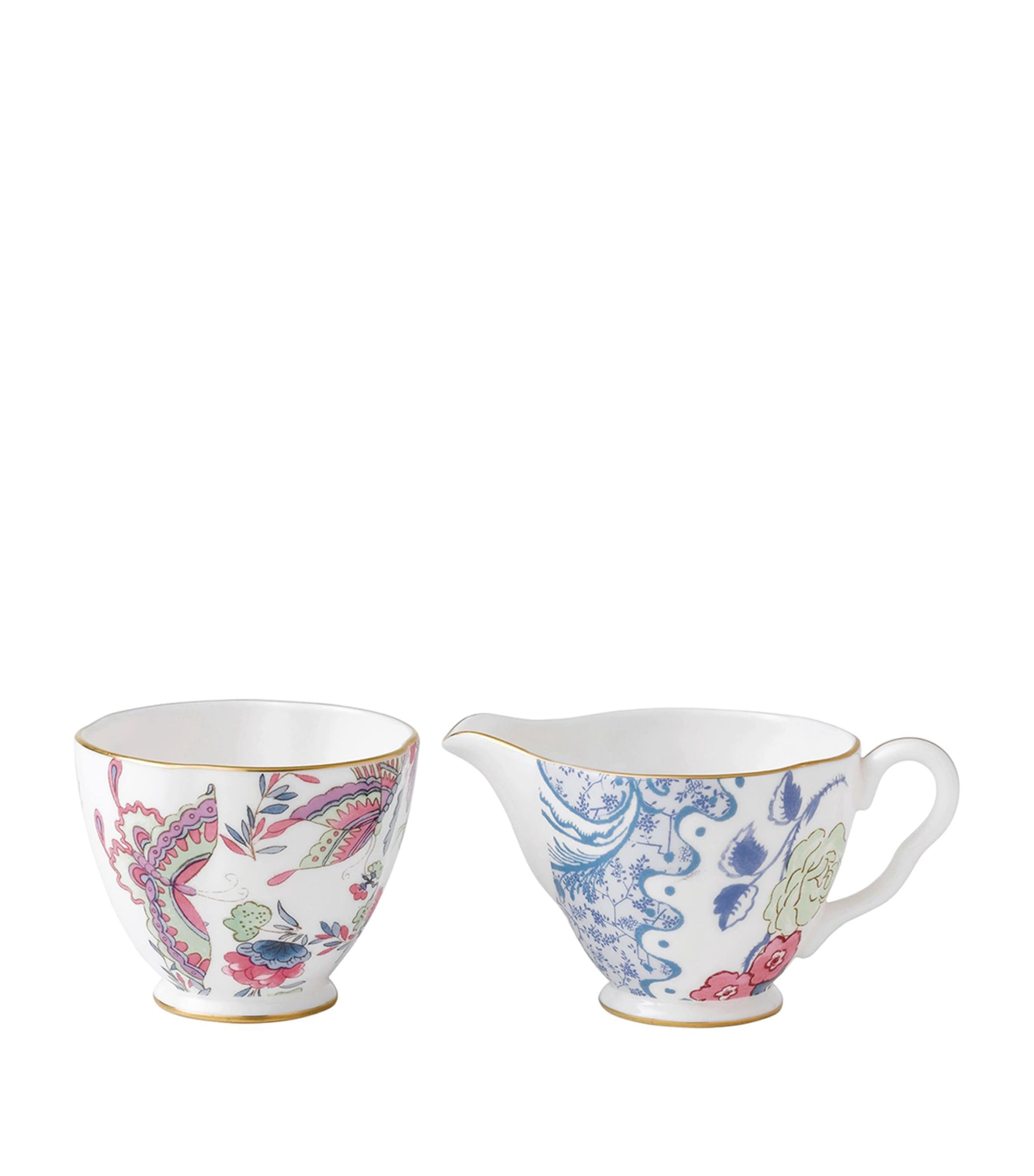 Wedgwood Butterfly Bloom Fine Bone China Sugar Bowl And Cream Jug