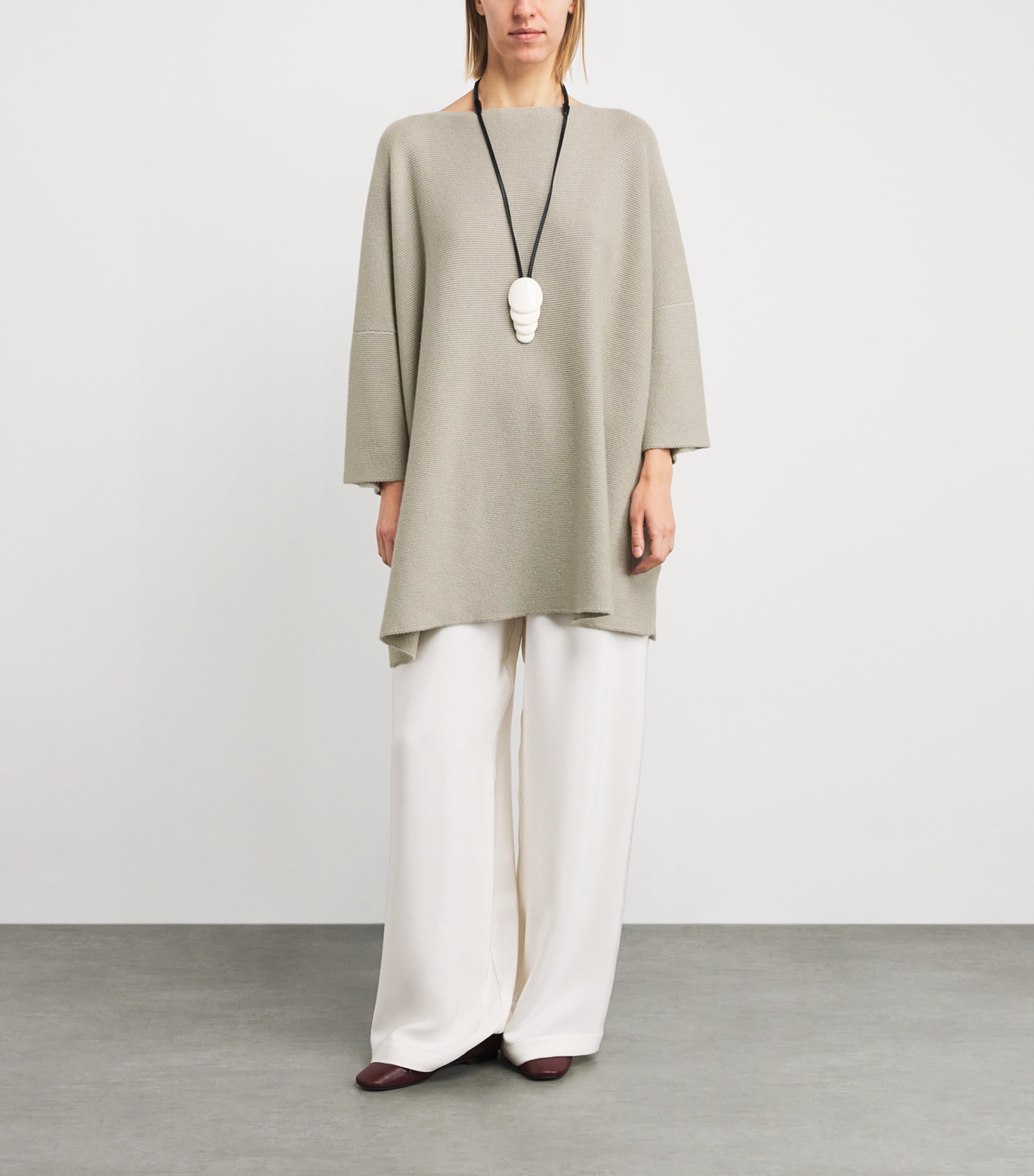 Cashmere Split-Sleeve Sweater MASTIC Image 2