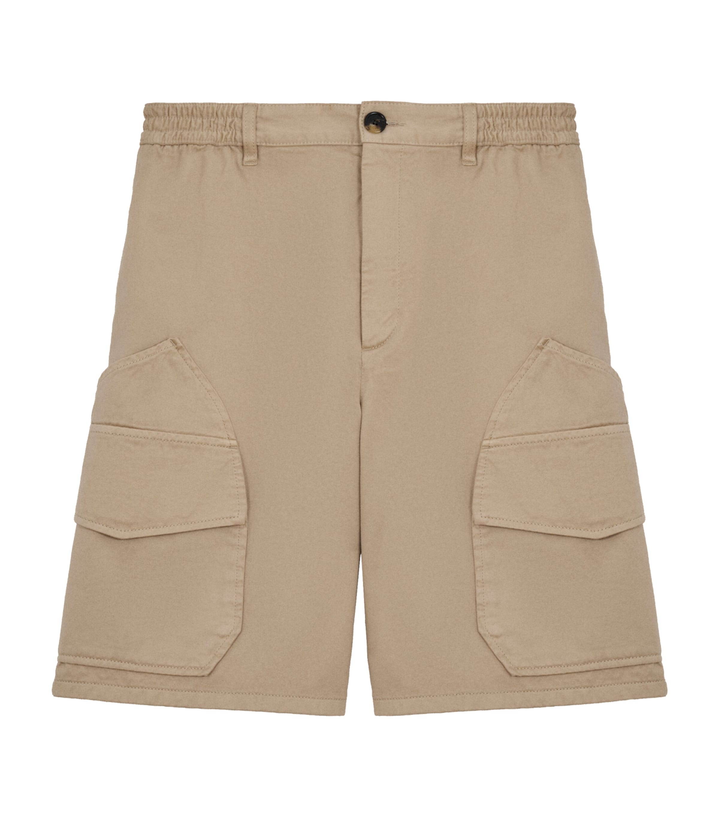 LOEWE Mens x Paula's Ibiza Cotton-Satin Cargo Shorts Sand Image 1