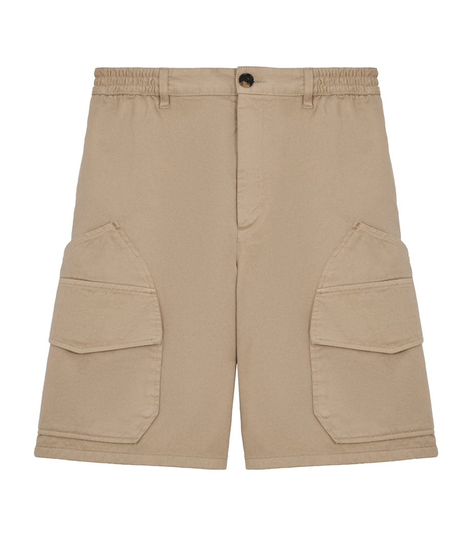 LOEWE Mens x Paula's Ibiza Cotton-Satin Cargo Shorts Sand Image 1