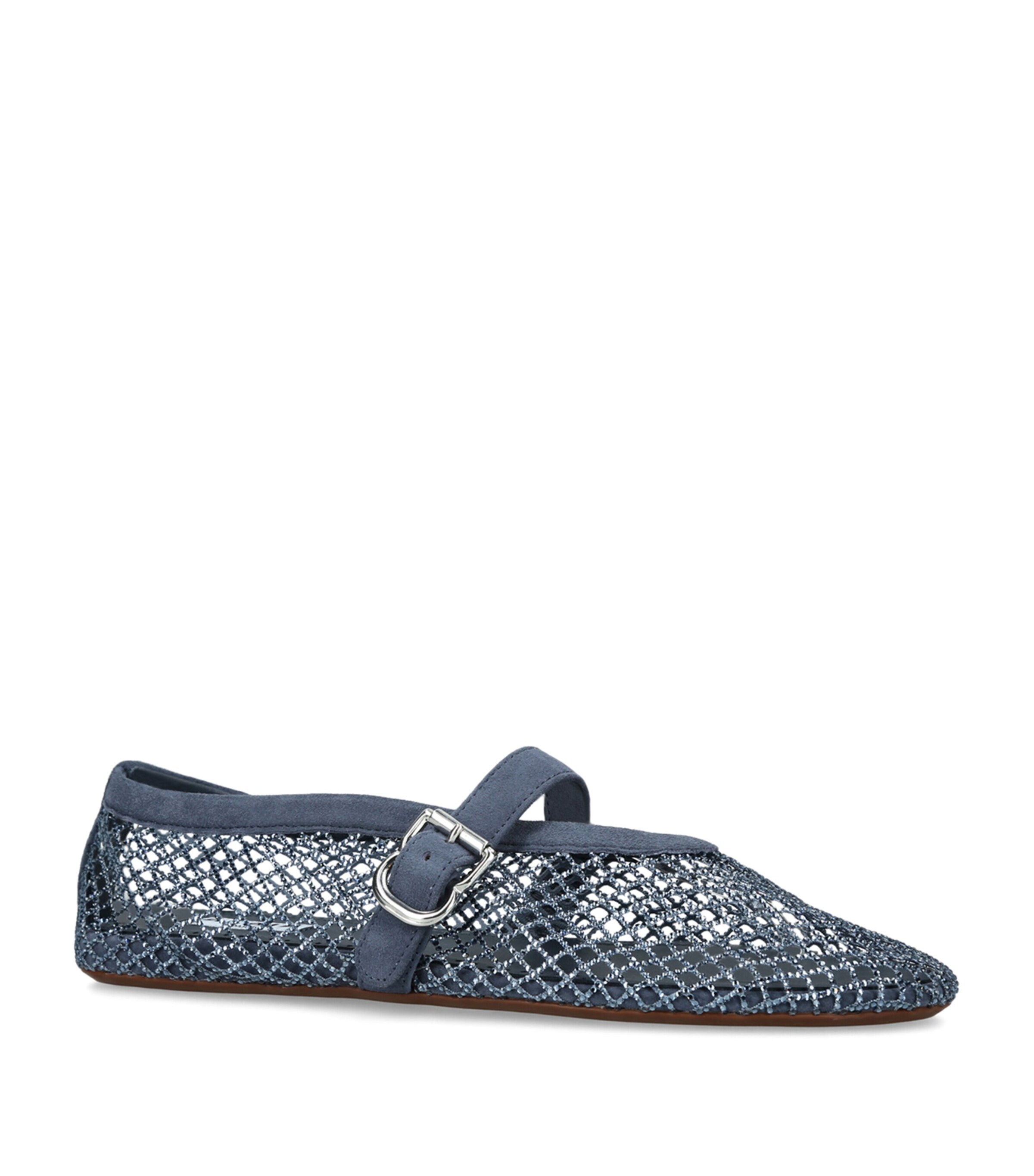Alaïa Suede Mesh Ballet Flats Blue Image 2