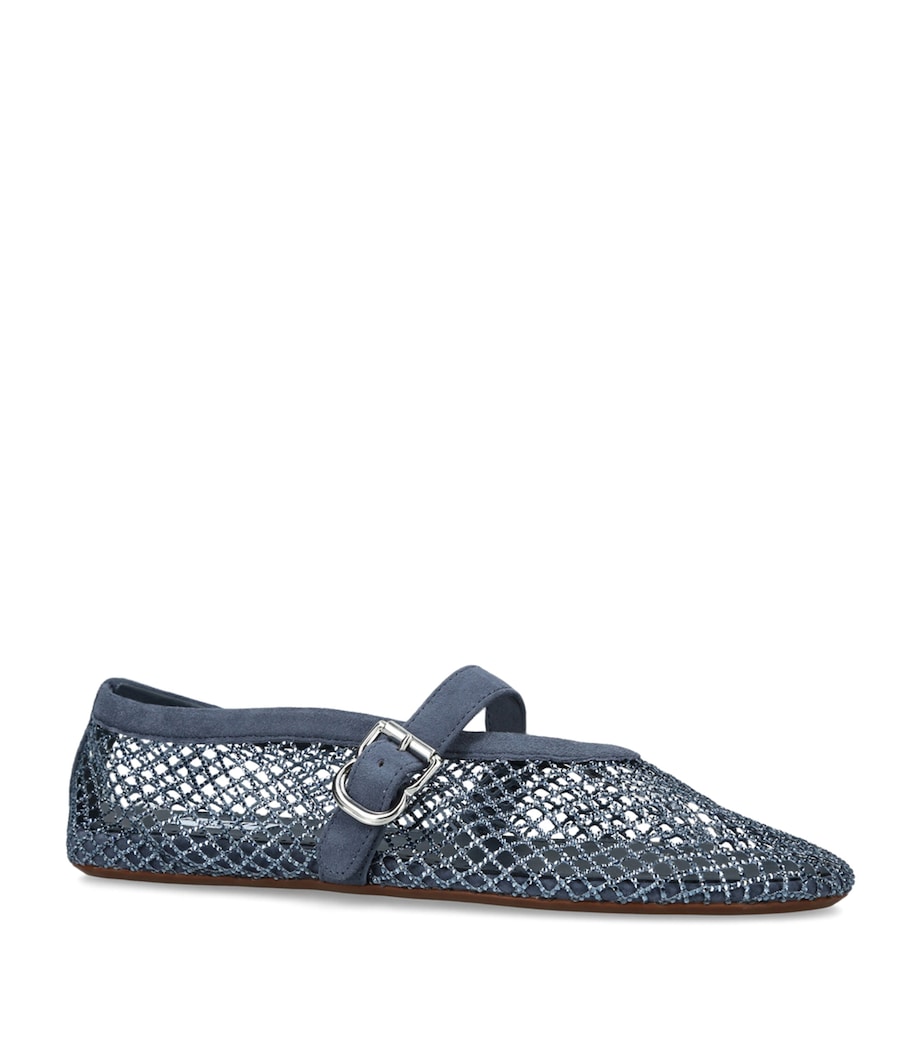 Alaïa Suede Mesh Ballet Flats Blue Image 2