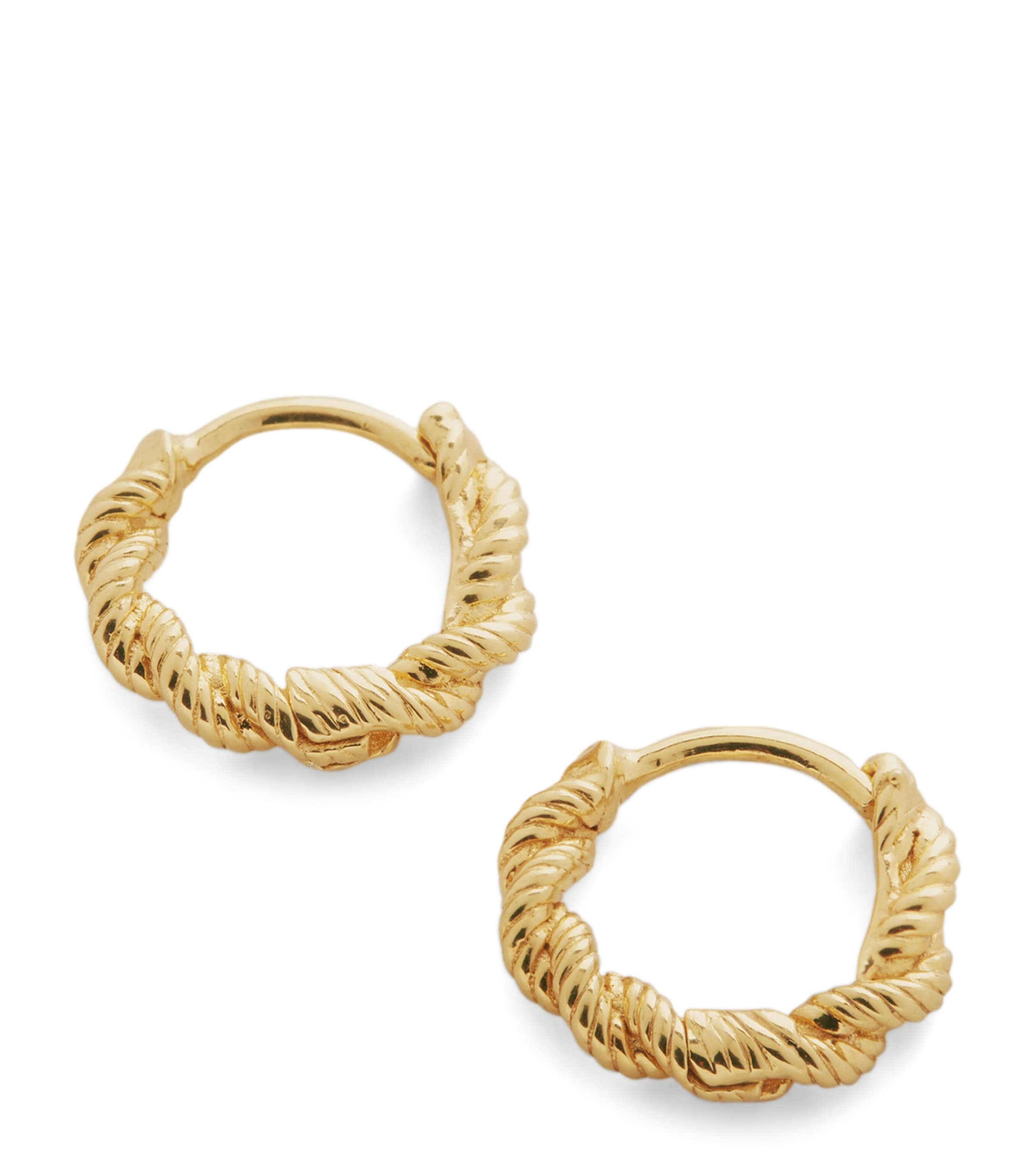Monica Vinader Mini Gold Vermeil Corda Huggie Earrings In Gold