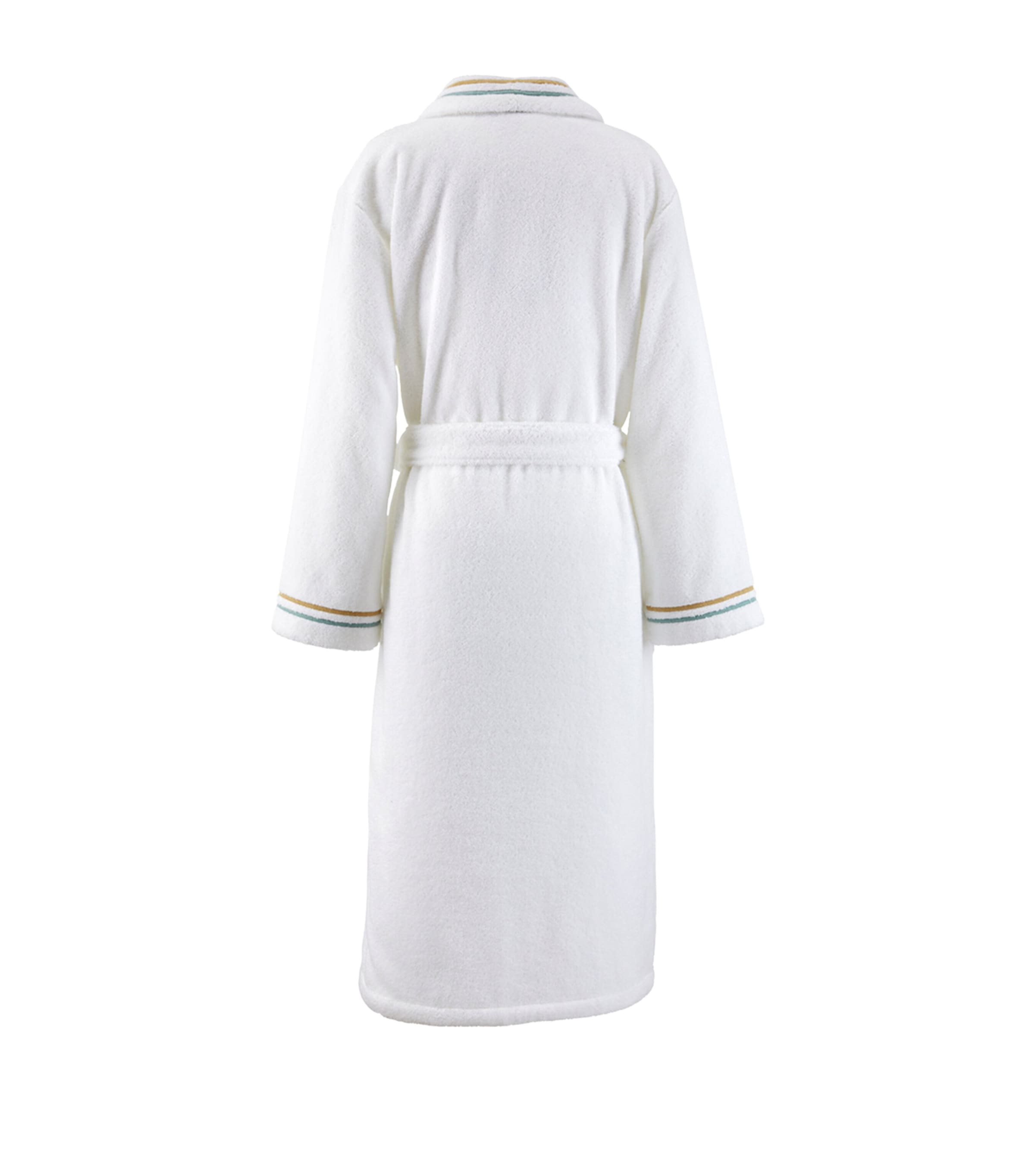 Yves Delorme Womens Cotton-Modal Embroidered Villa Bathrobe White Image 2