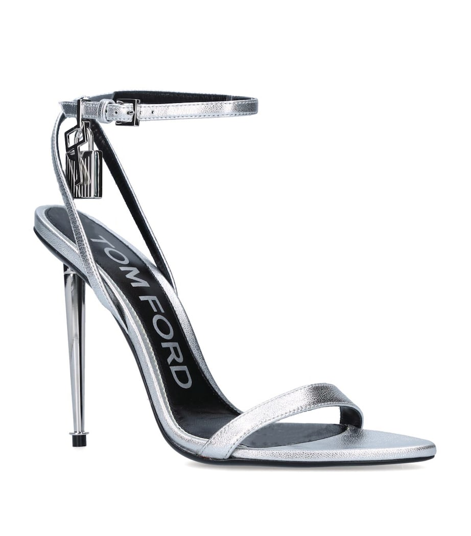 Leather Padlock Sandals 105 SILVER Image 3