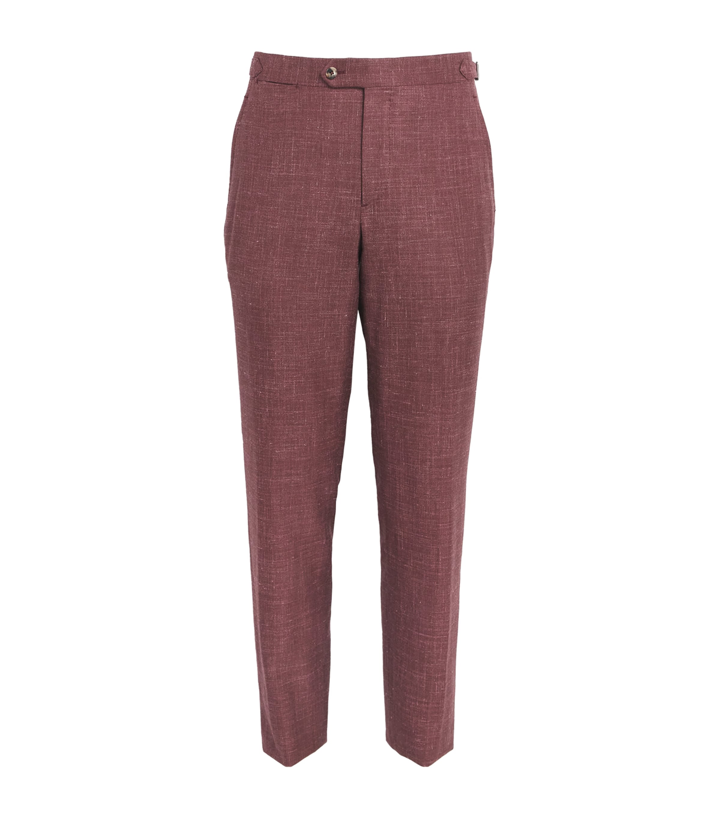 Isaia Mens Wool-Cashmere-Silk-Linen Sanita Trousers Image 1