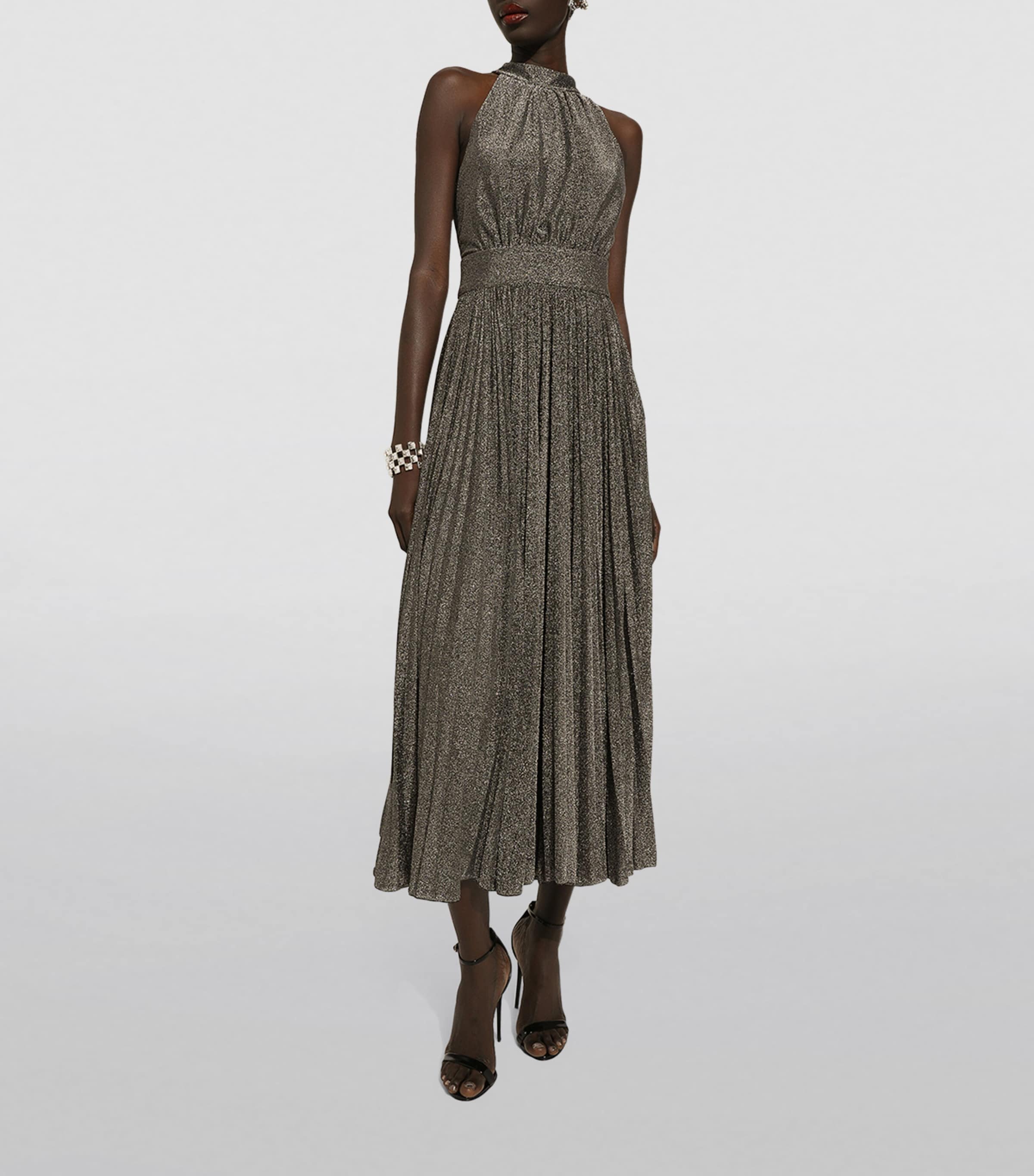 Halterneck Midi Dress S0998-SILVER Image 4