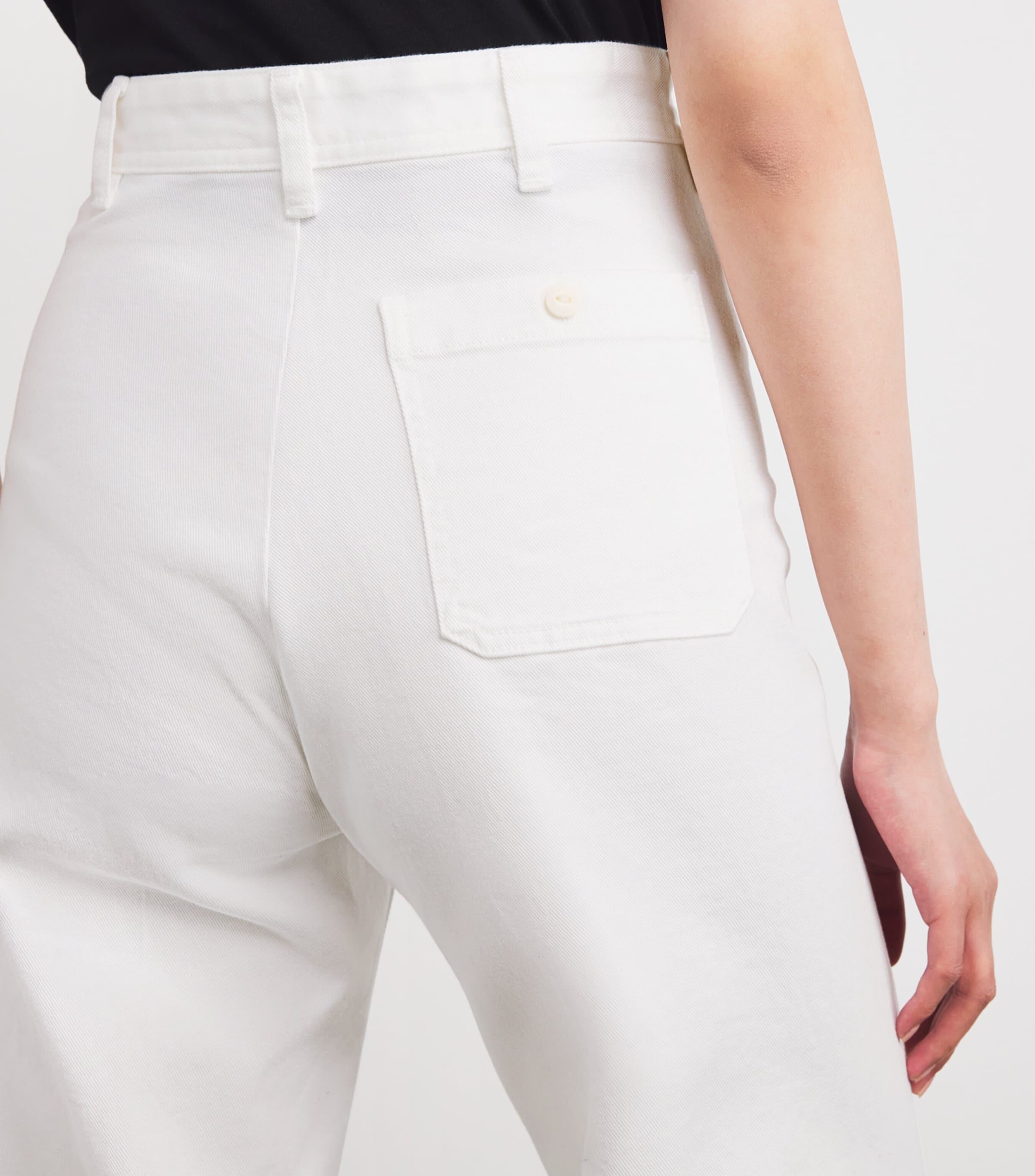Stretch Cotton Twill Wide-Leg Trousers NEVIS Image 6
