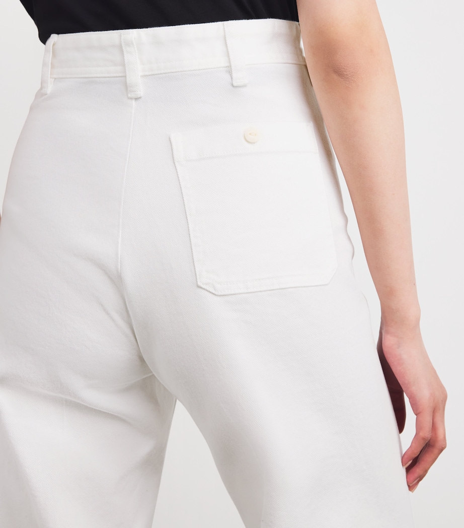 Stretch Cotton Twill Wide-Leg Trousers NEVIS Image 6
