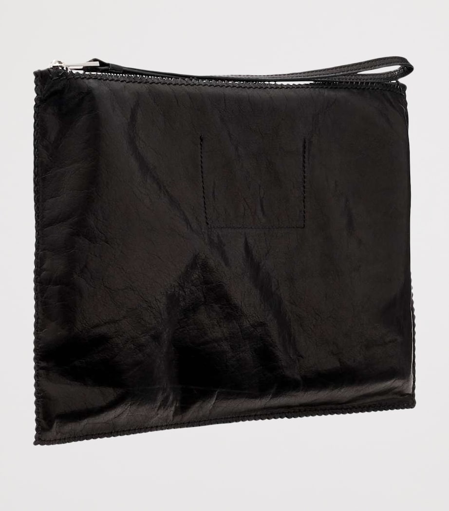 AllSaints Large Leather Siloh Pouch Black Image 3