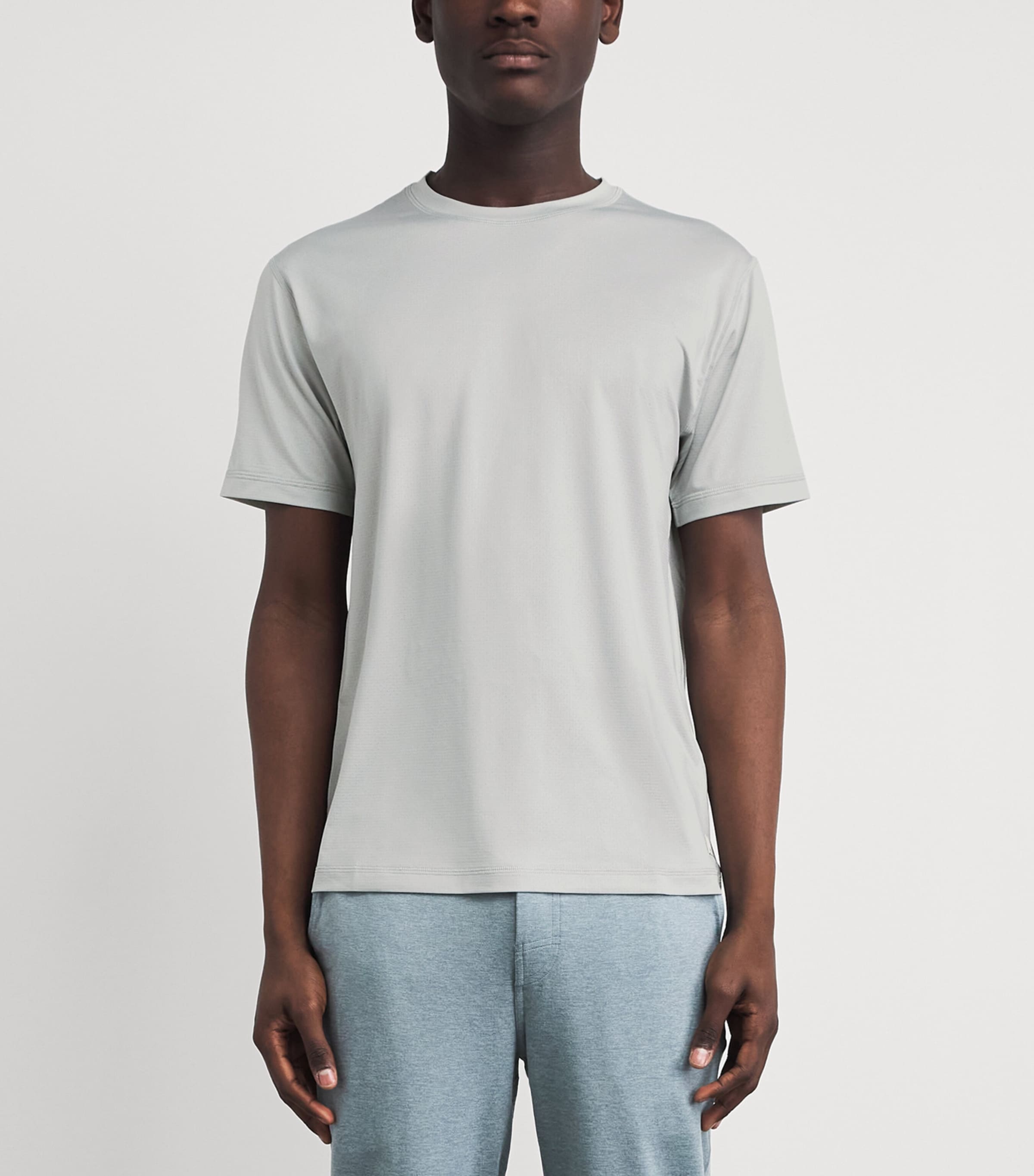 VUORI Mens Tradewind Performance 2.0 T-Shirt Hgy Sky Grey Heather Image 4