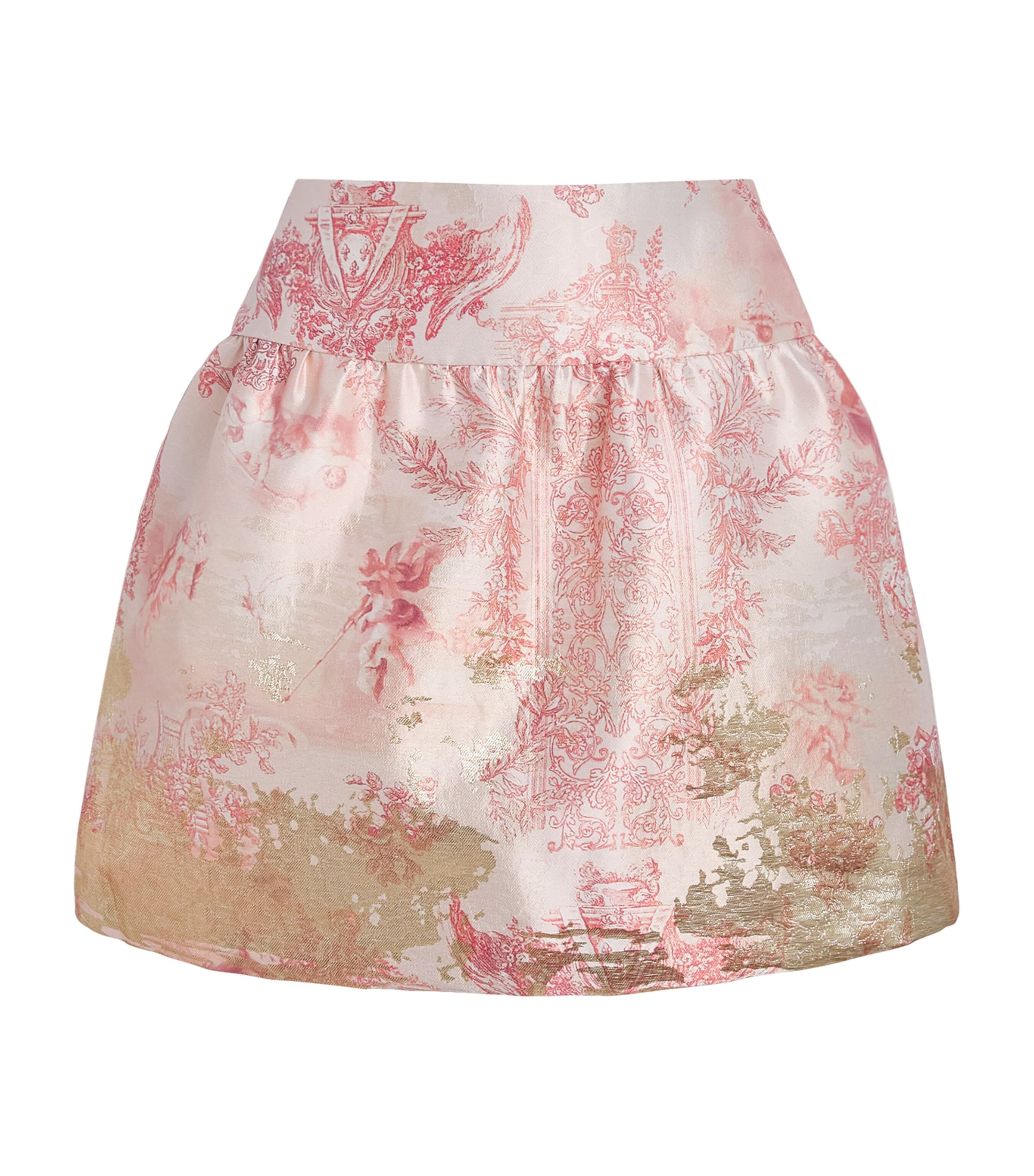Alice+Olivia Womens Satin Ella Mini Skirt En Rose Toile Image 1