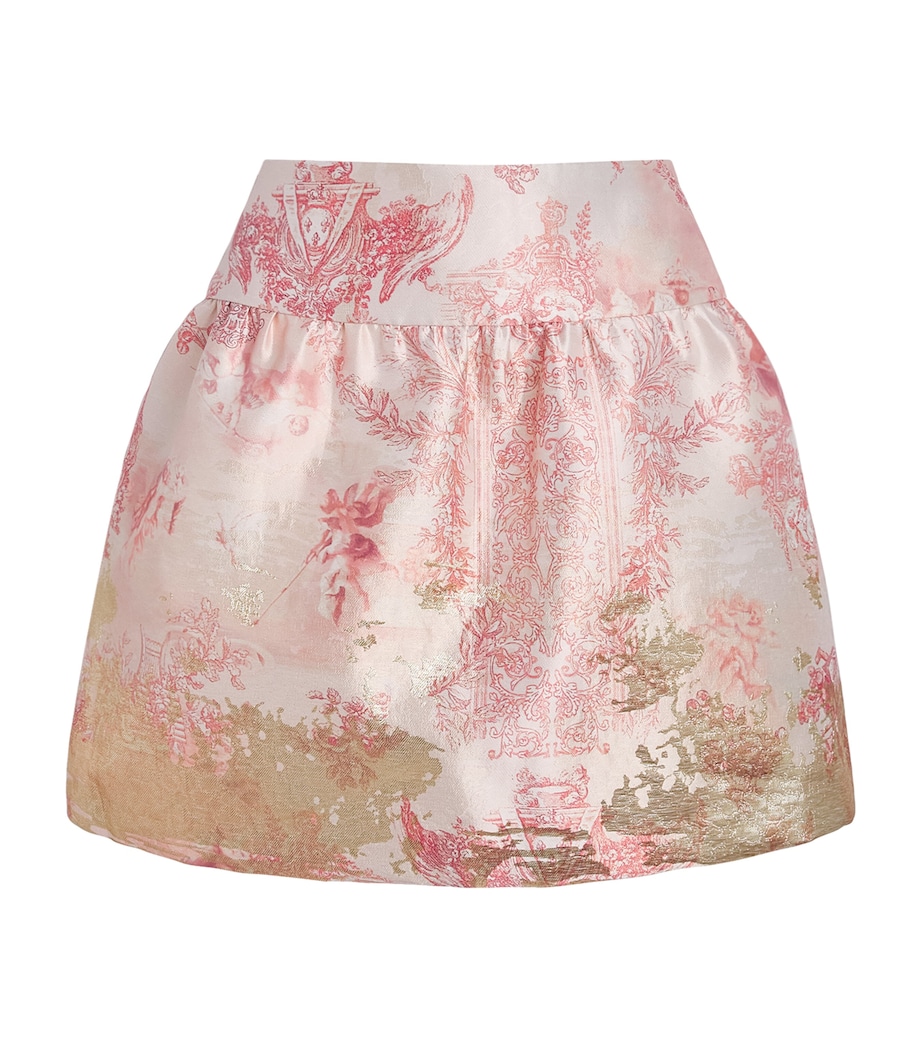 Alice+Olivia Womens Satin Ella Mini Skirt En Rose Toile Image 1