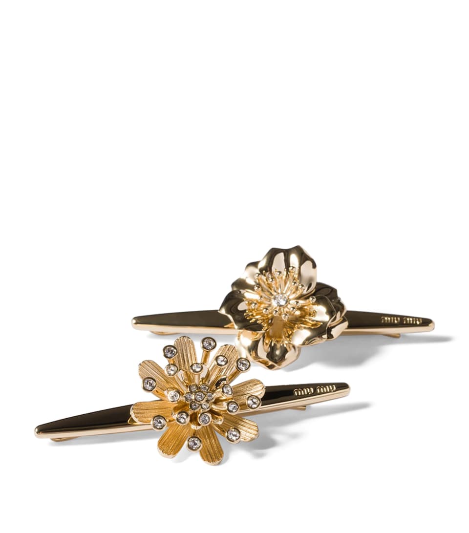 Miu Miu Embellished Flower Hair Clips (Set of 2)