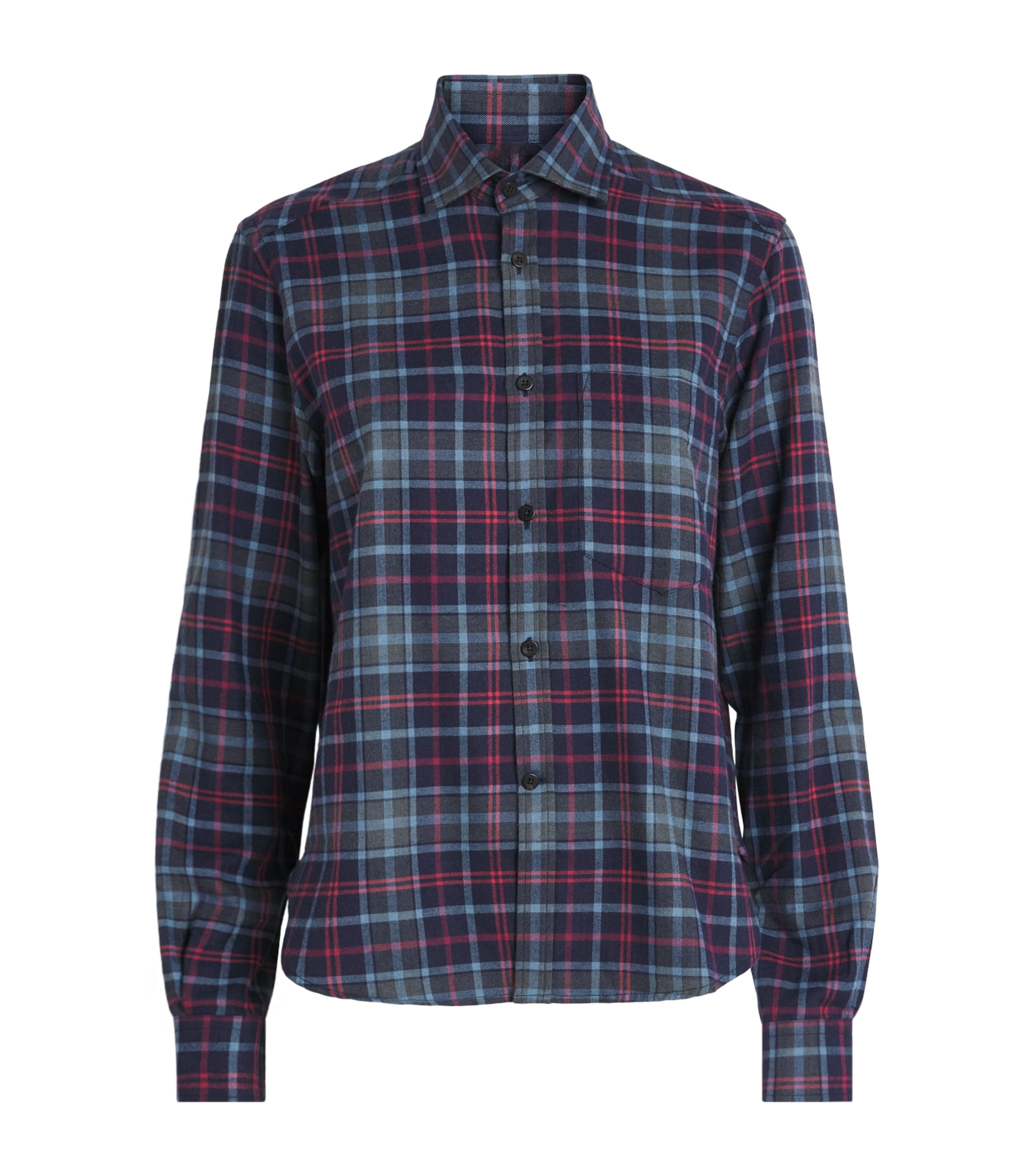 Cotton-Wool Classic Shirt BLUE/RED PLAID Image 1