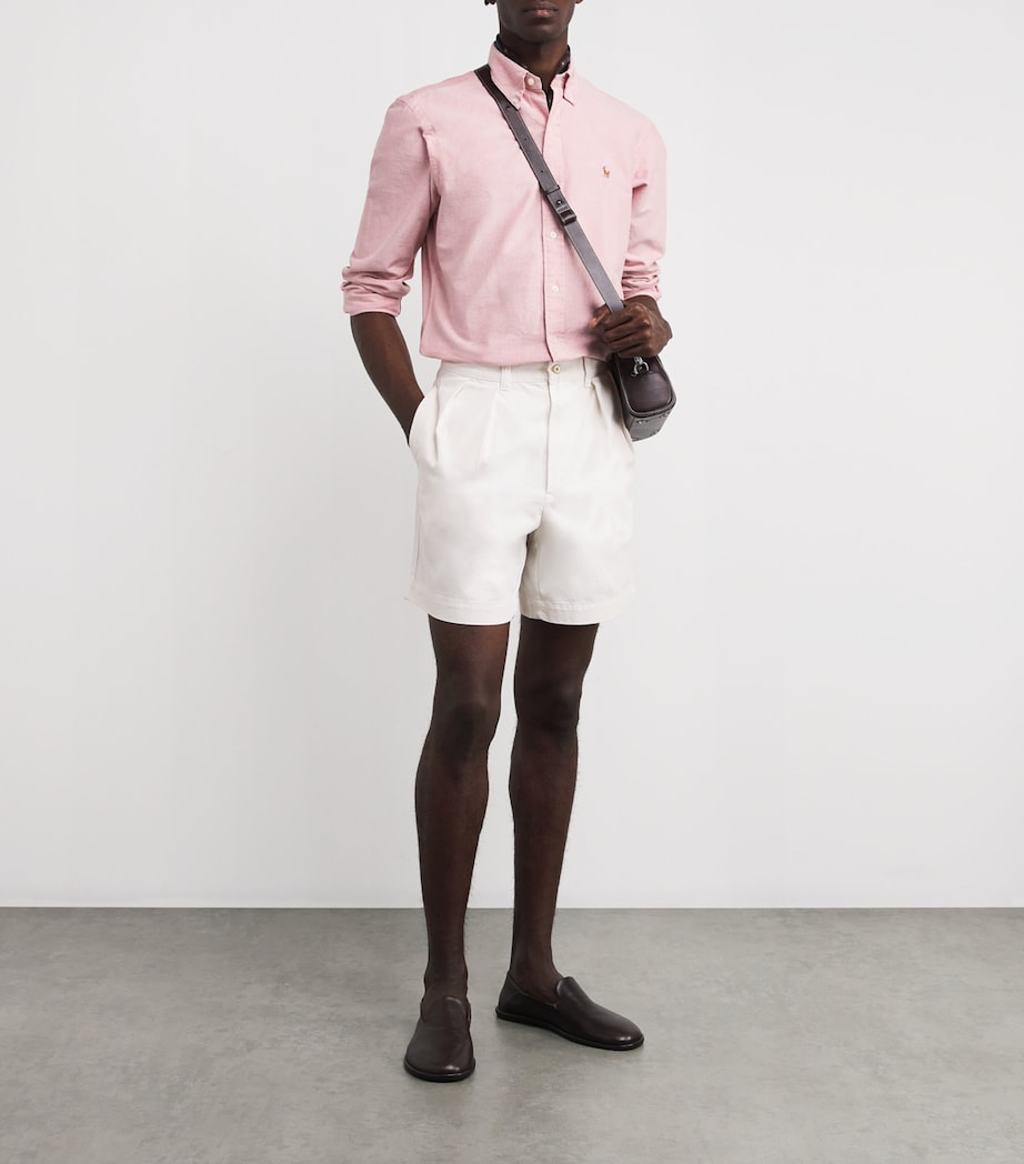 Cotton Pleated Cormac Shorts WHITE Image 2