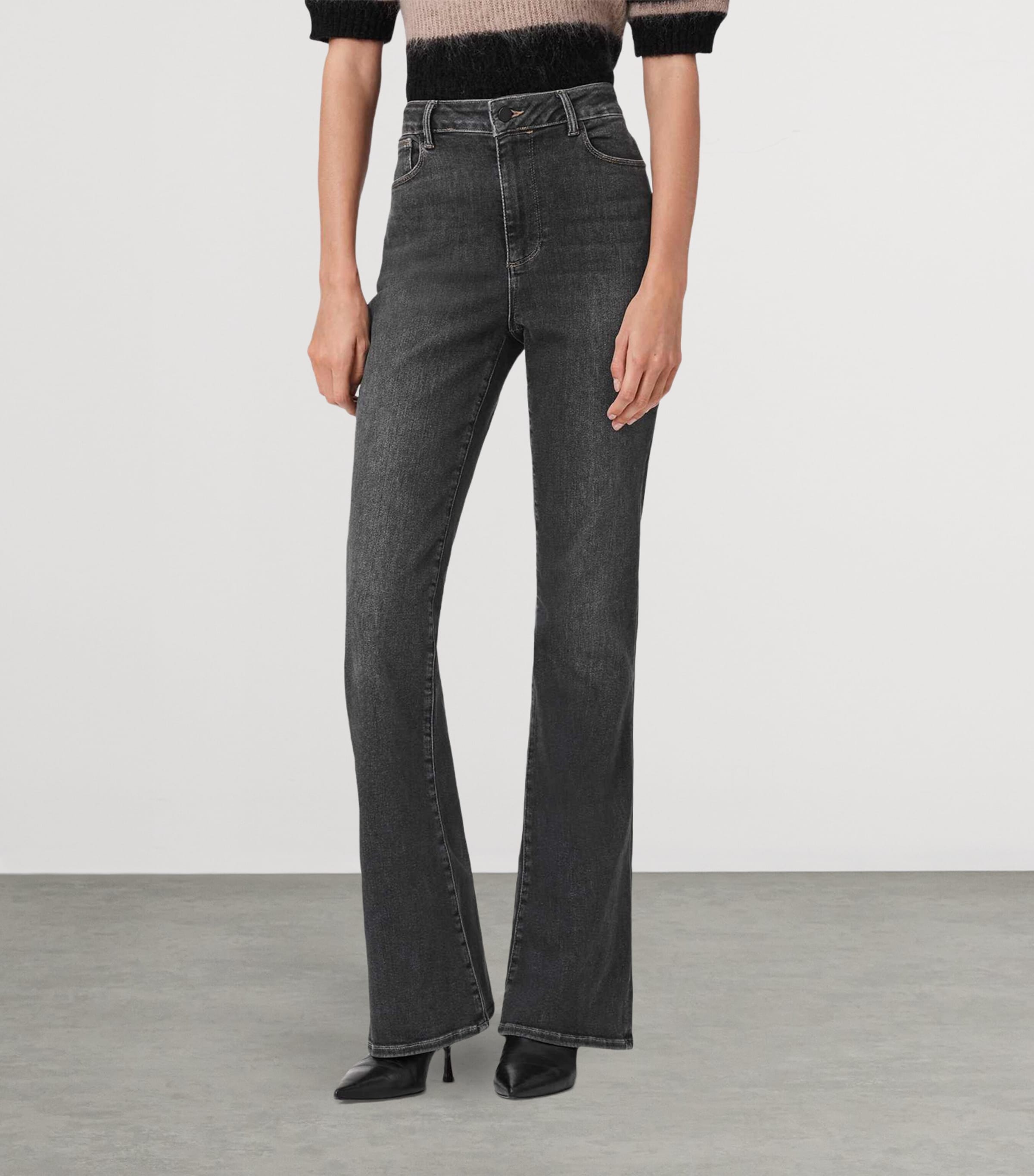 Maisie Flared Jeans WASHED GREY Image 5