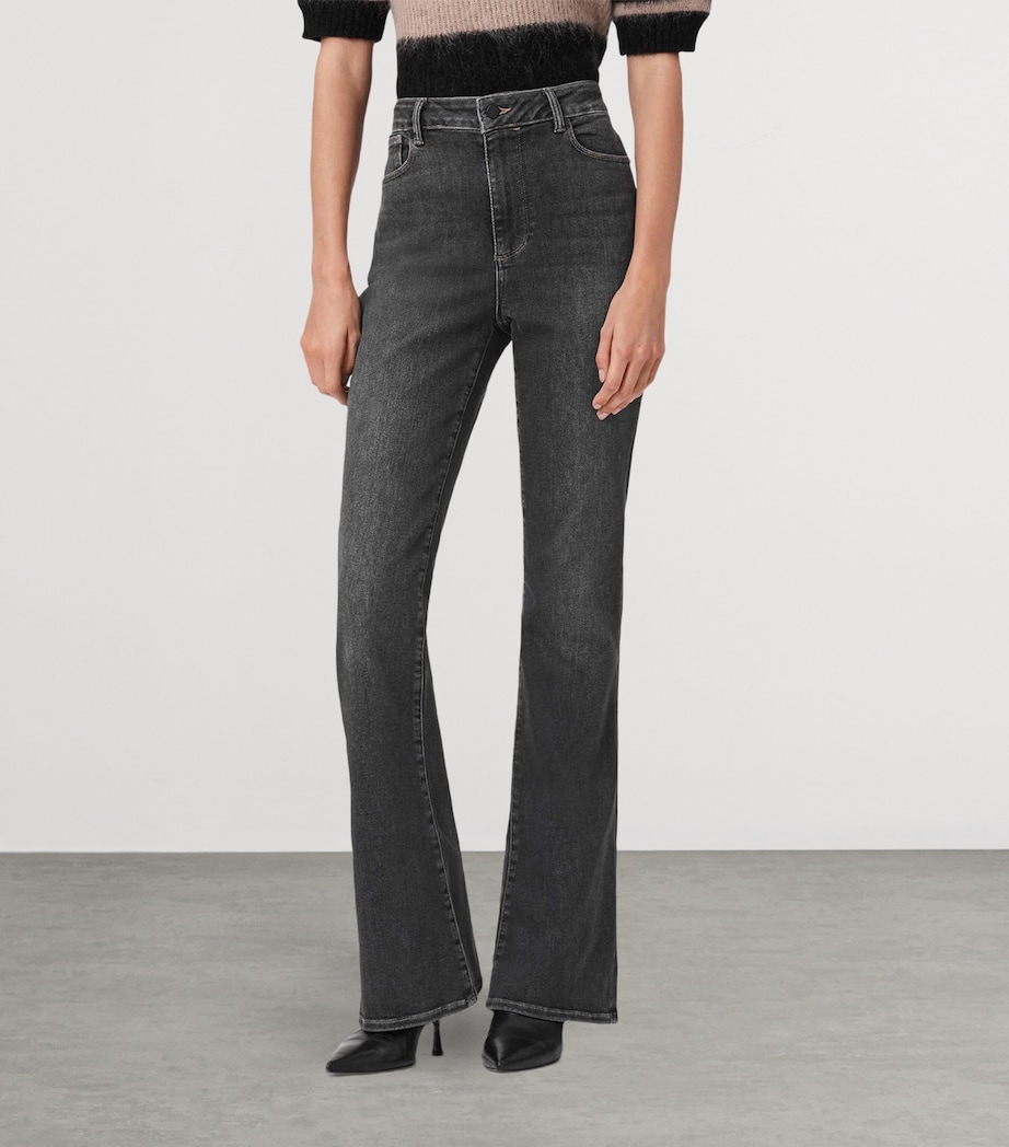 Maisie Flared Jeans WASHED GREY Image 5