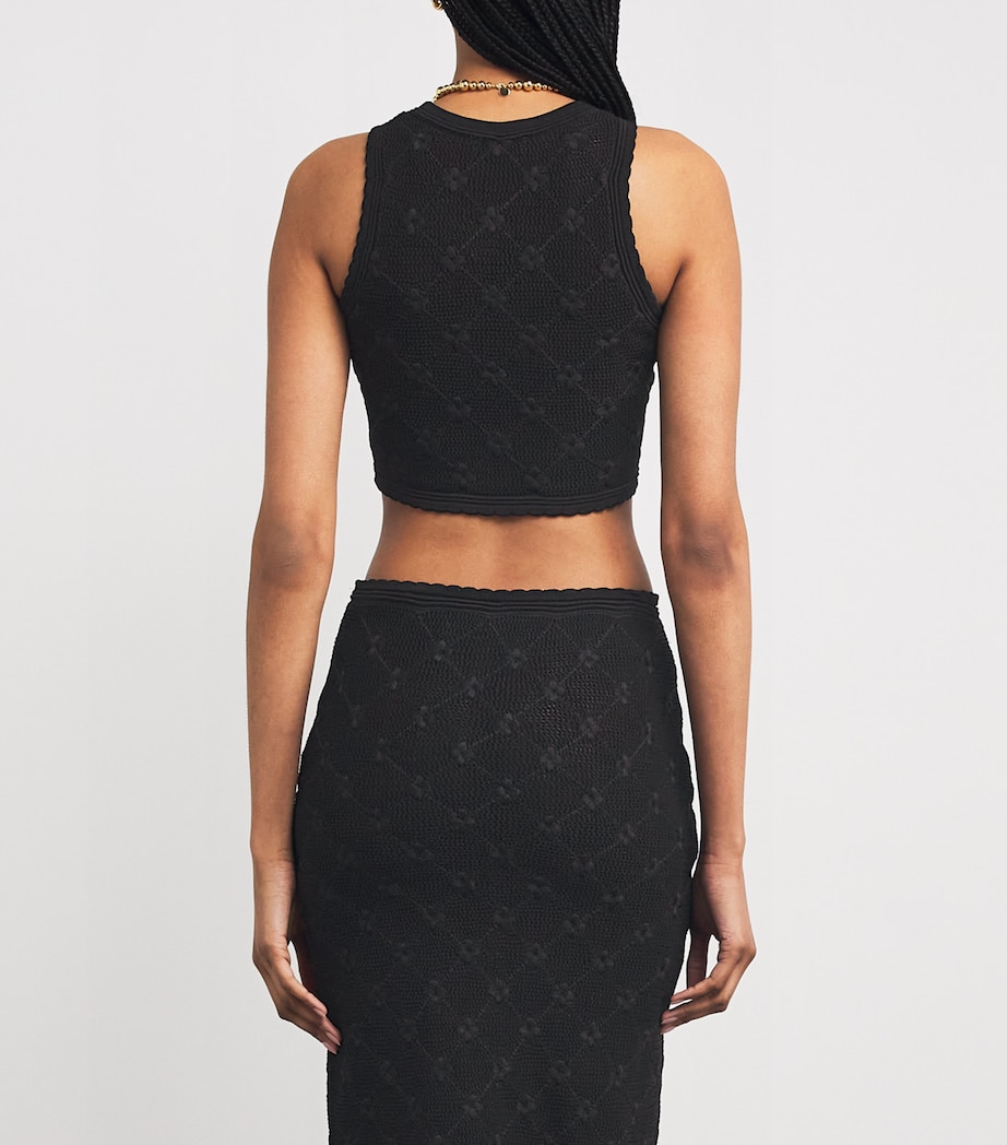Knitted Crop Top BLACK Image 4