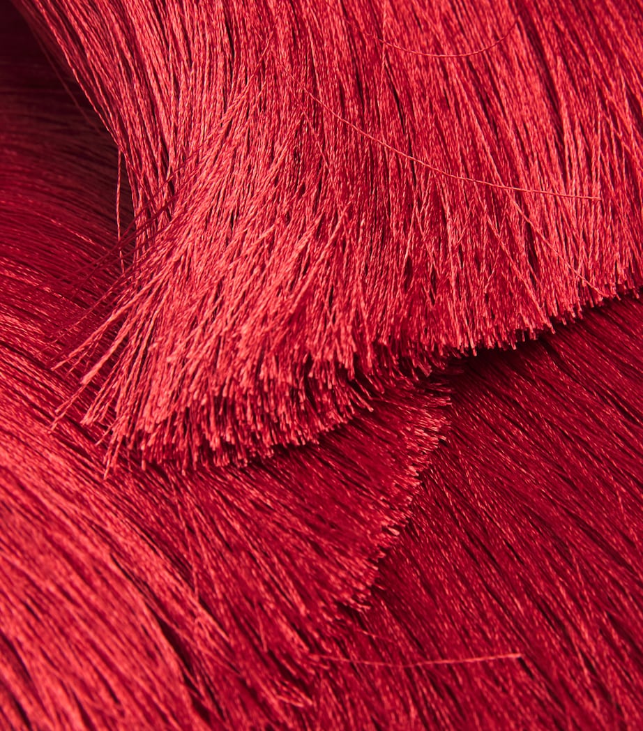 Fringed Radiant Crop Top DARK RED Image 6