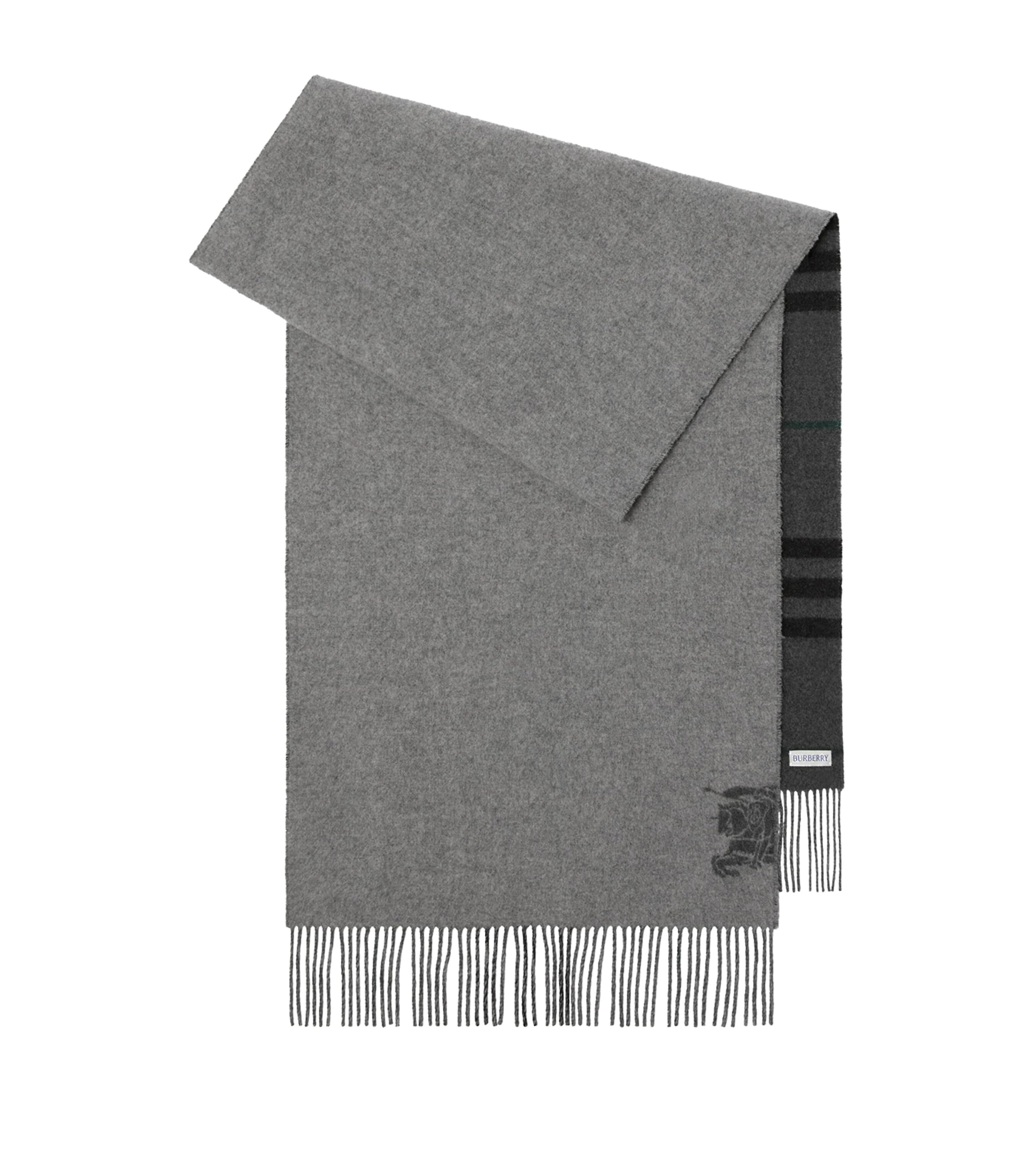 Cashmere Wide Reversible EKD Scarf CHARCOAL/VINE Image 1