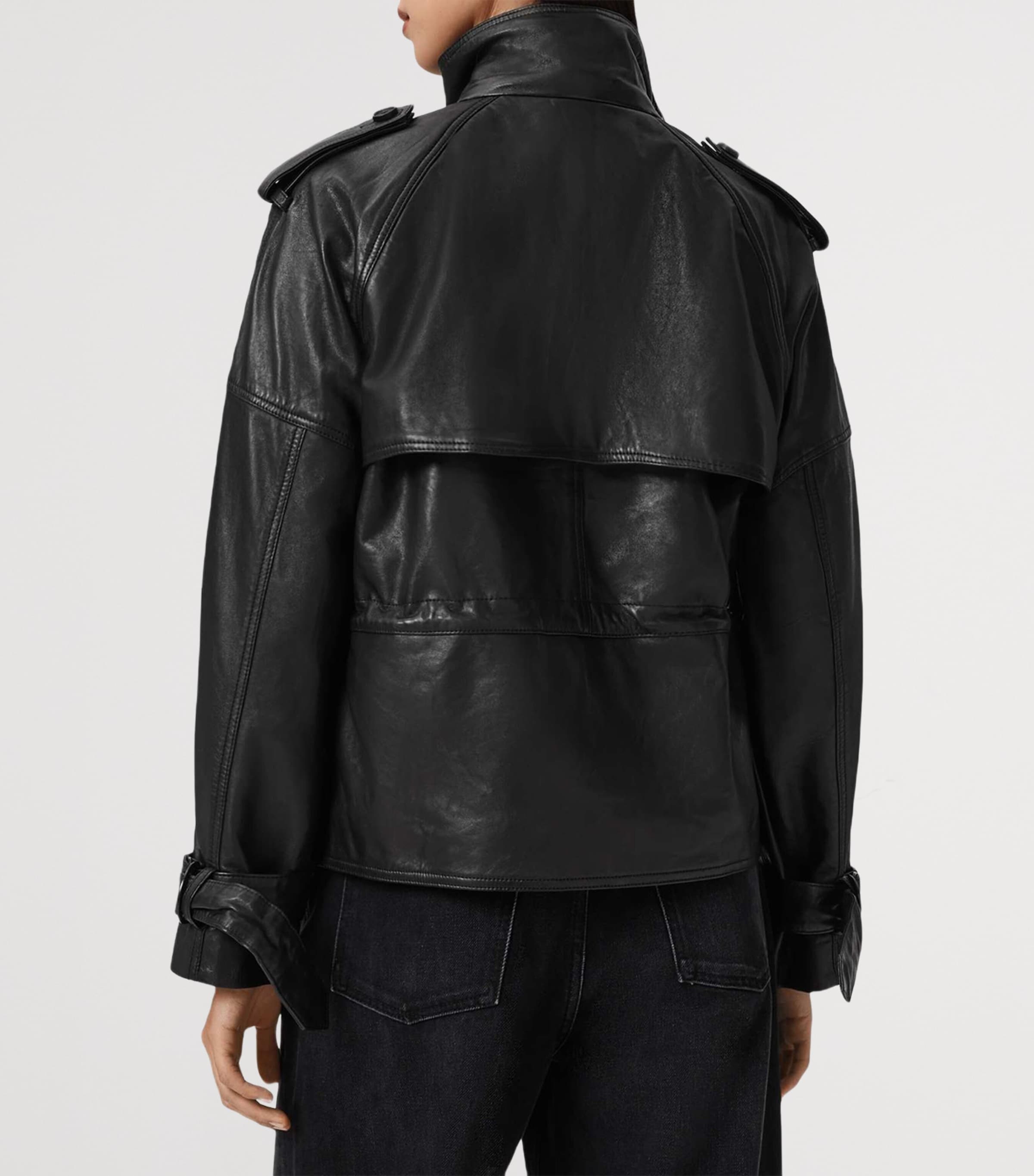 Serne Leather Jacket BLACK Image 6