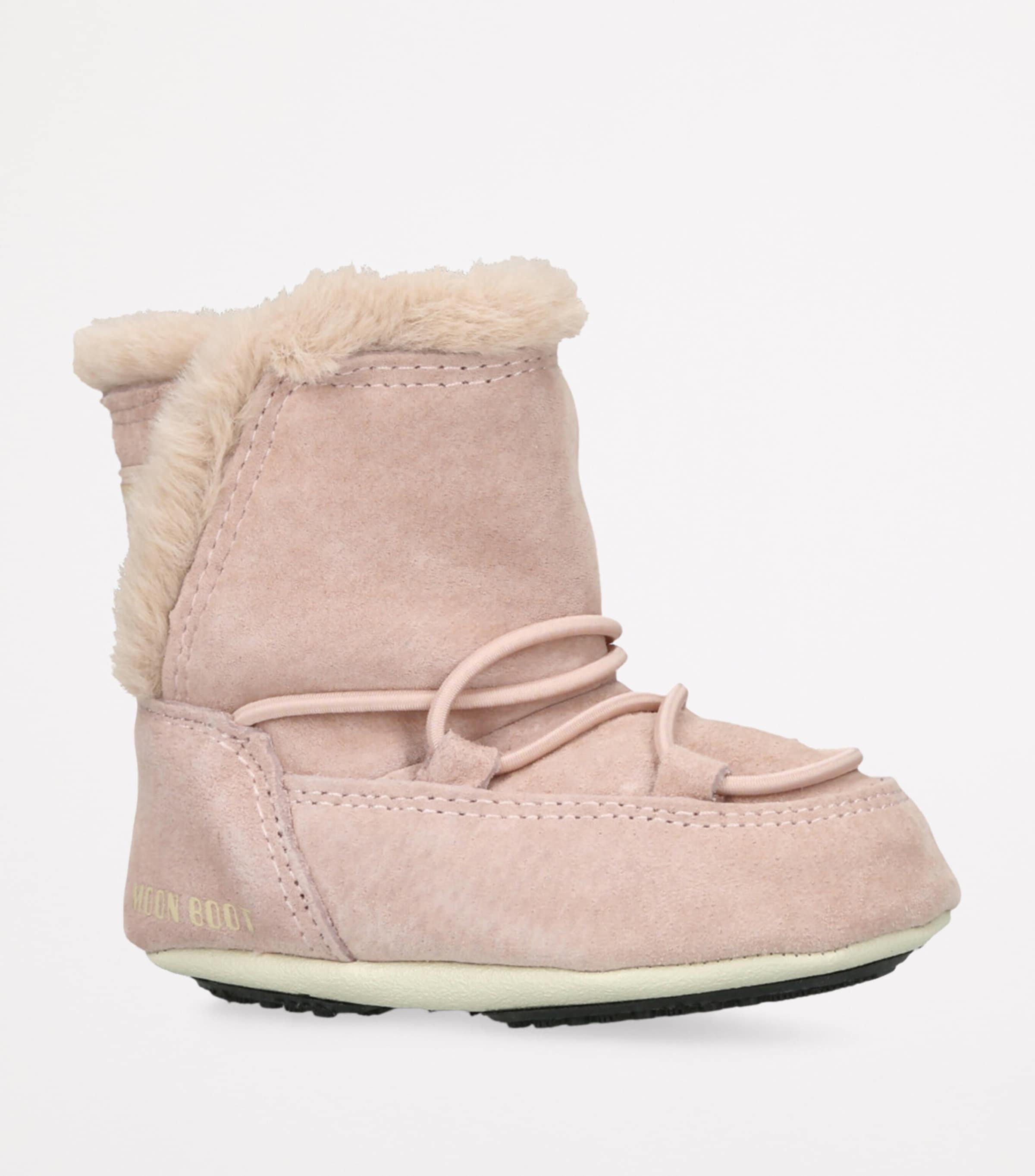 Suede Crib Boots PALE PINK Image 3