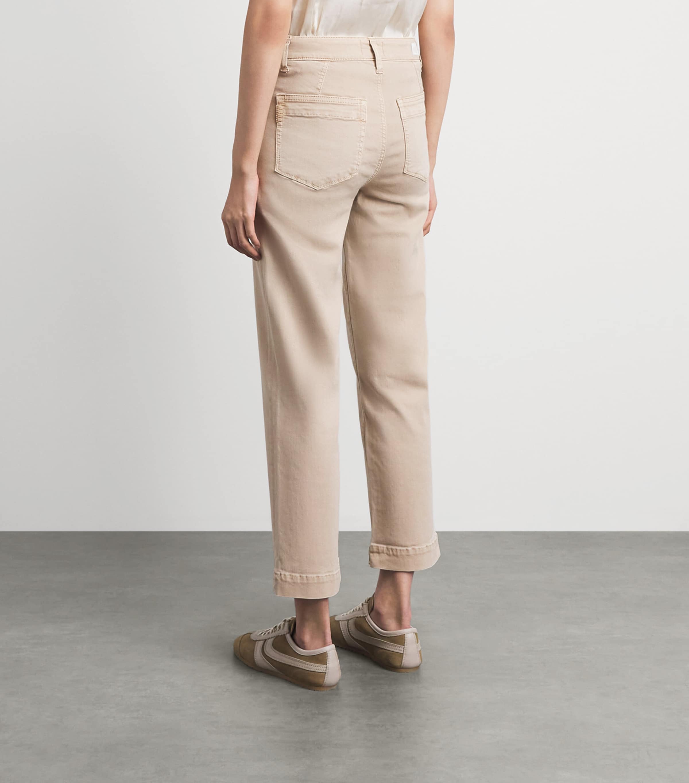 PAIGE Womens Quincy Ankle Mid-Rise Straight Jeans Vintage Warm Sand Image 5