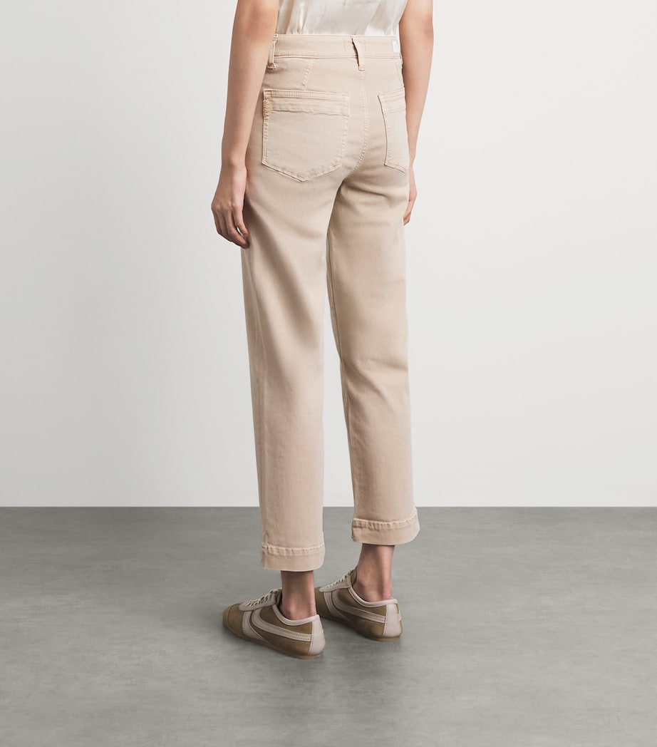 PAIGE Womens Quincy Ankle Mid-Rise Straight Jeans Vintage Warm Sand Image 5