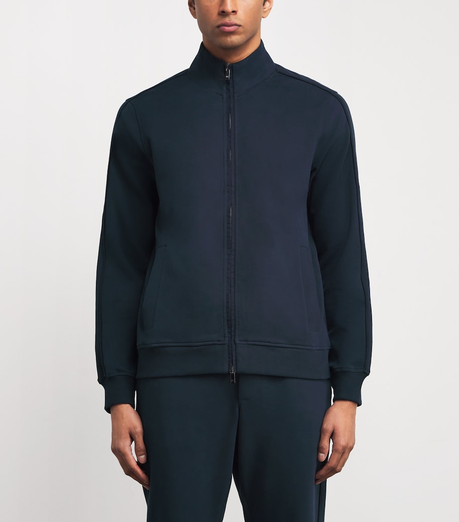 Cotton-Blend Zip-Up Sweatshirt 16 BLUE NAVY Image 3