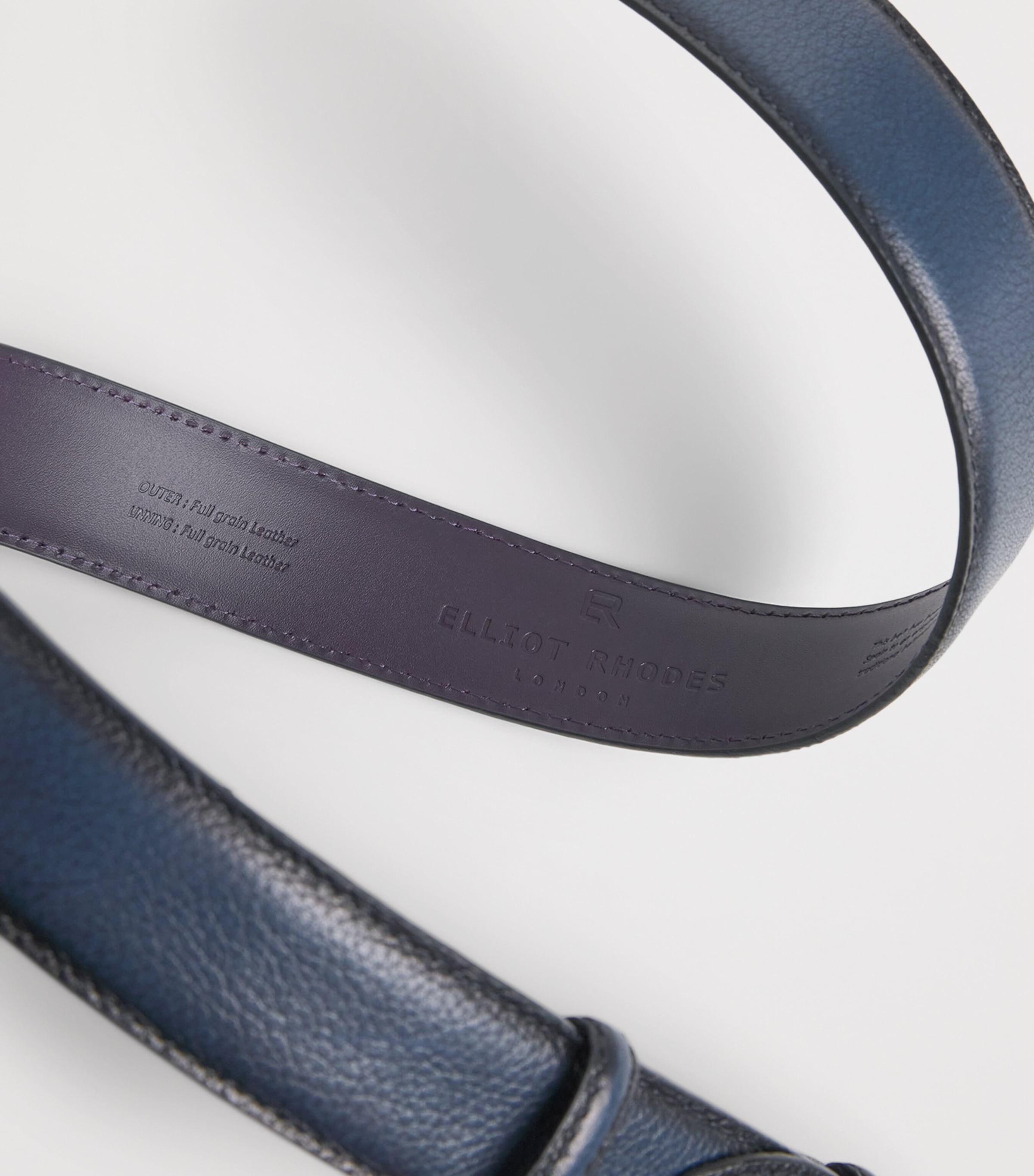 Elliot Rhodes Grained Leather Belt Navy Image 5