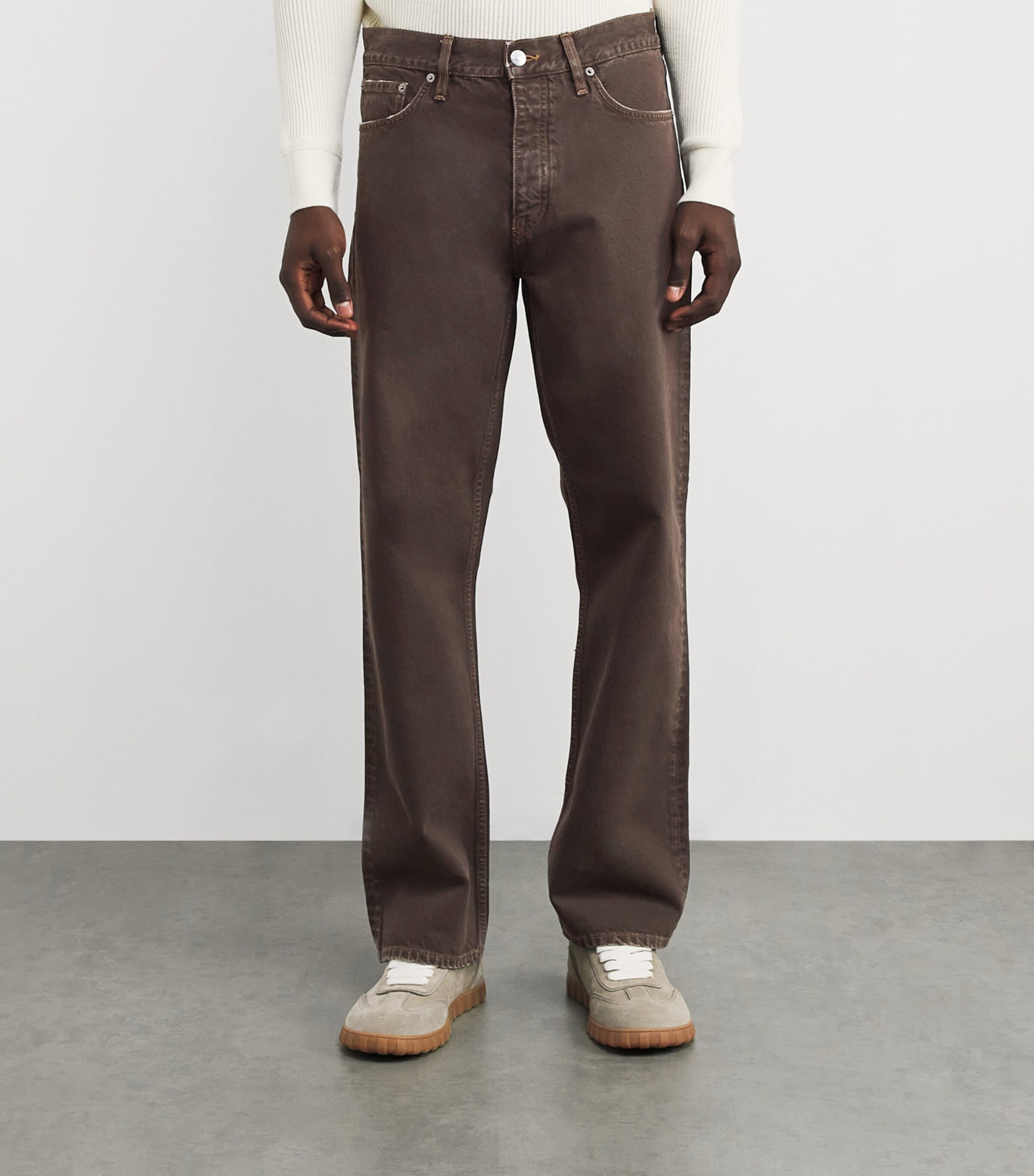 Sunflower Mens Garment-Dyed Loose Jeans Vintage Brown Image 3