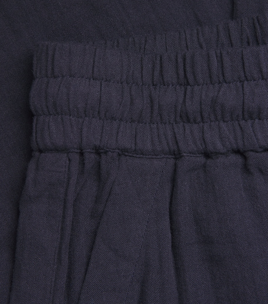 Cotton Drawstring Trousers NAVY Image 5