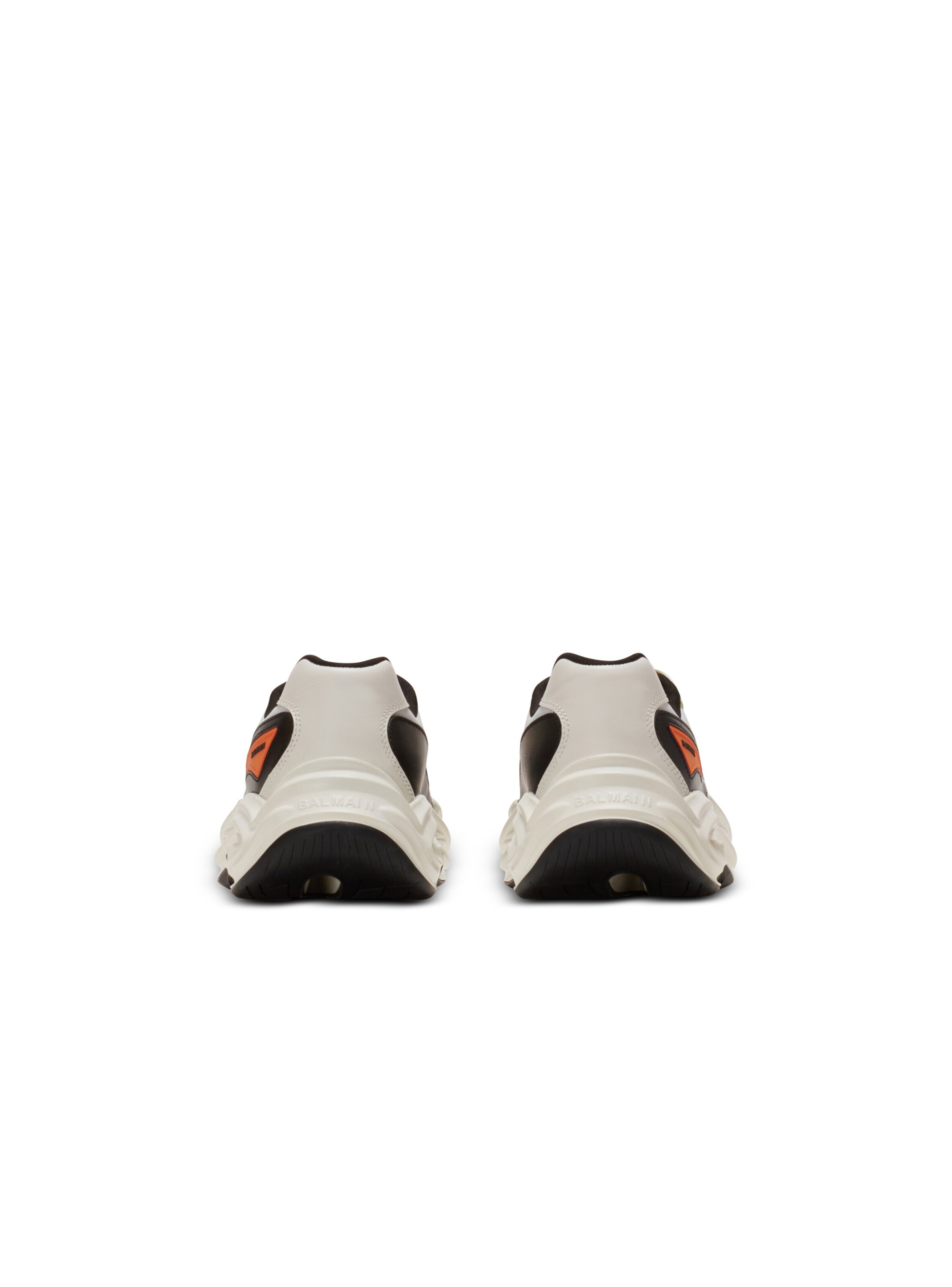 Balmain Leather Run-Row Sneakers Jaune/orange Image 2